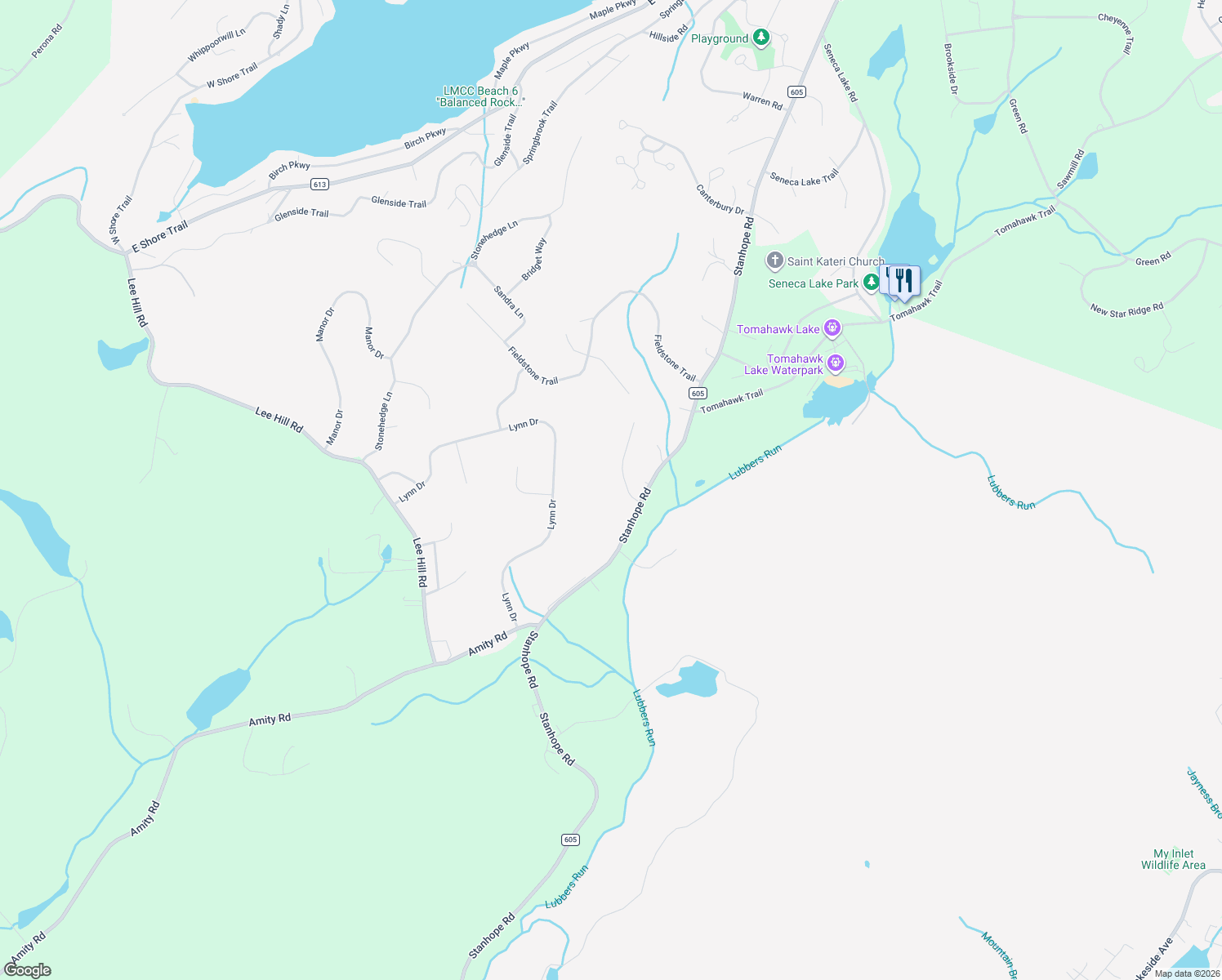 map of restaurants, bars, coffee shops, grocery stores, and more near 3 Ascot Lane in Sparta