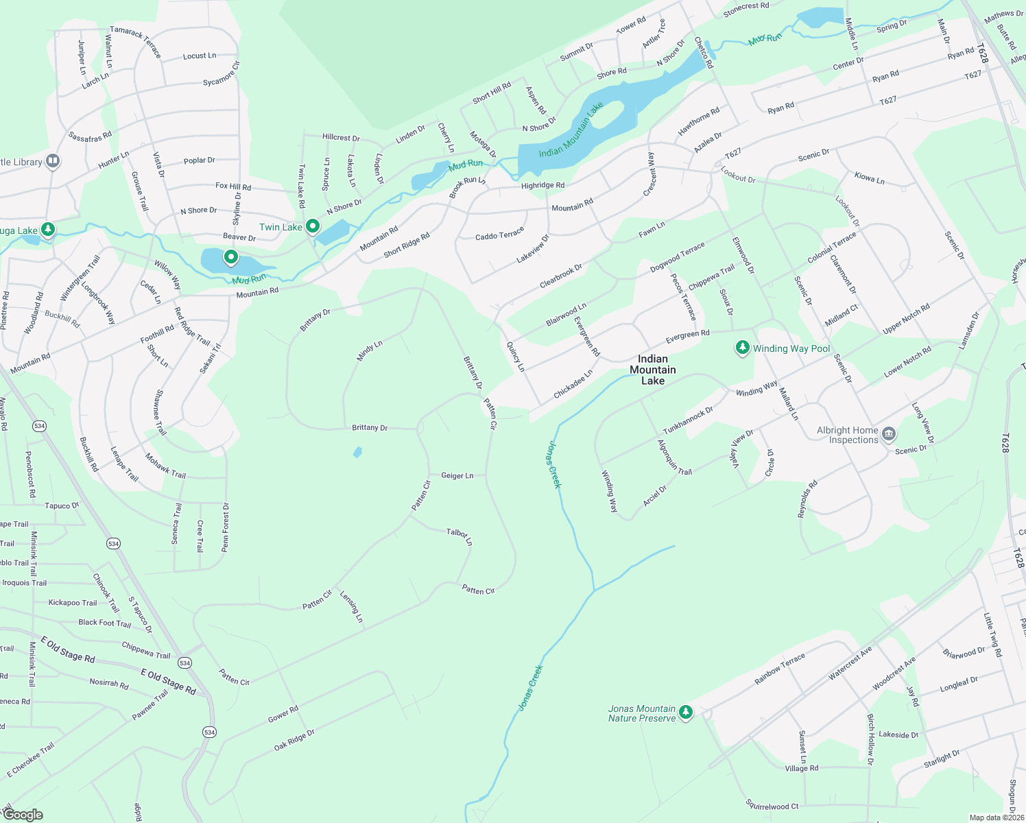 map of restaurants, bars, coffee shops, grocery stores, and more near 15 West Chickadee Lane in Albrightsville