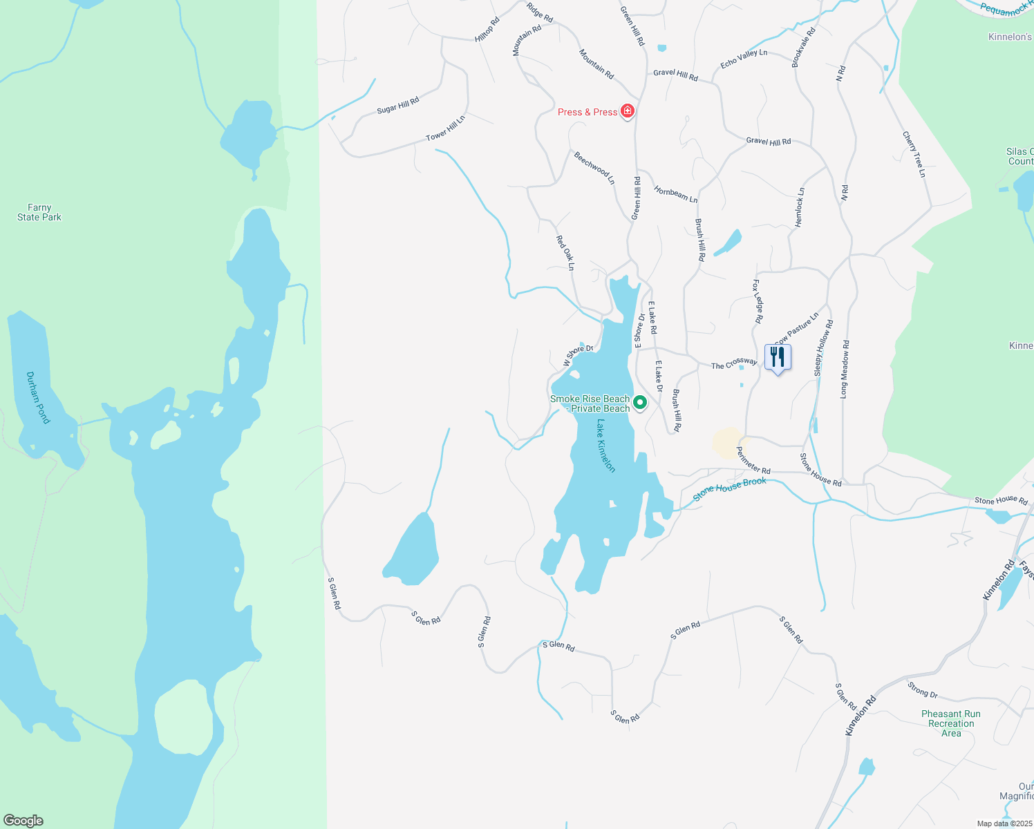map of restaurants, bars, coffee shops, grocery stores, and more near 5 Joanna Way in Kinnelon