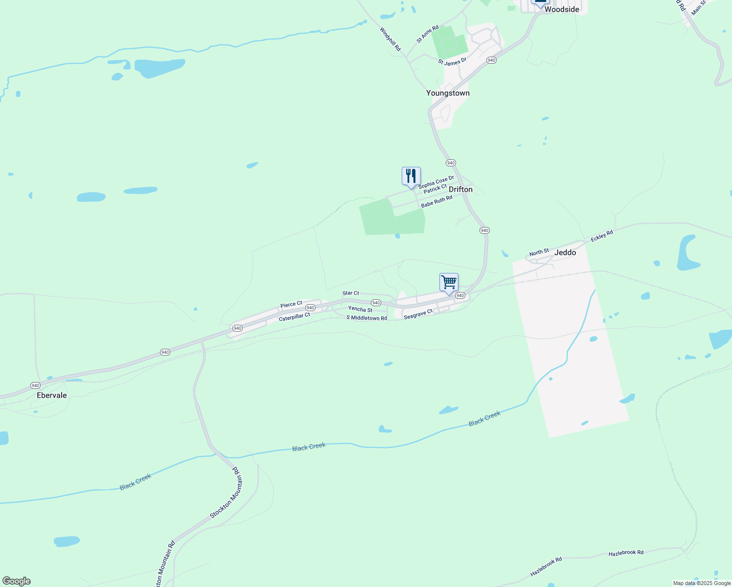 map of restaurants, bars, coffee shops, grocery stores, and more near Star Court in Freeland