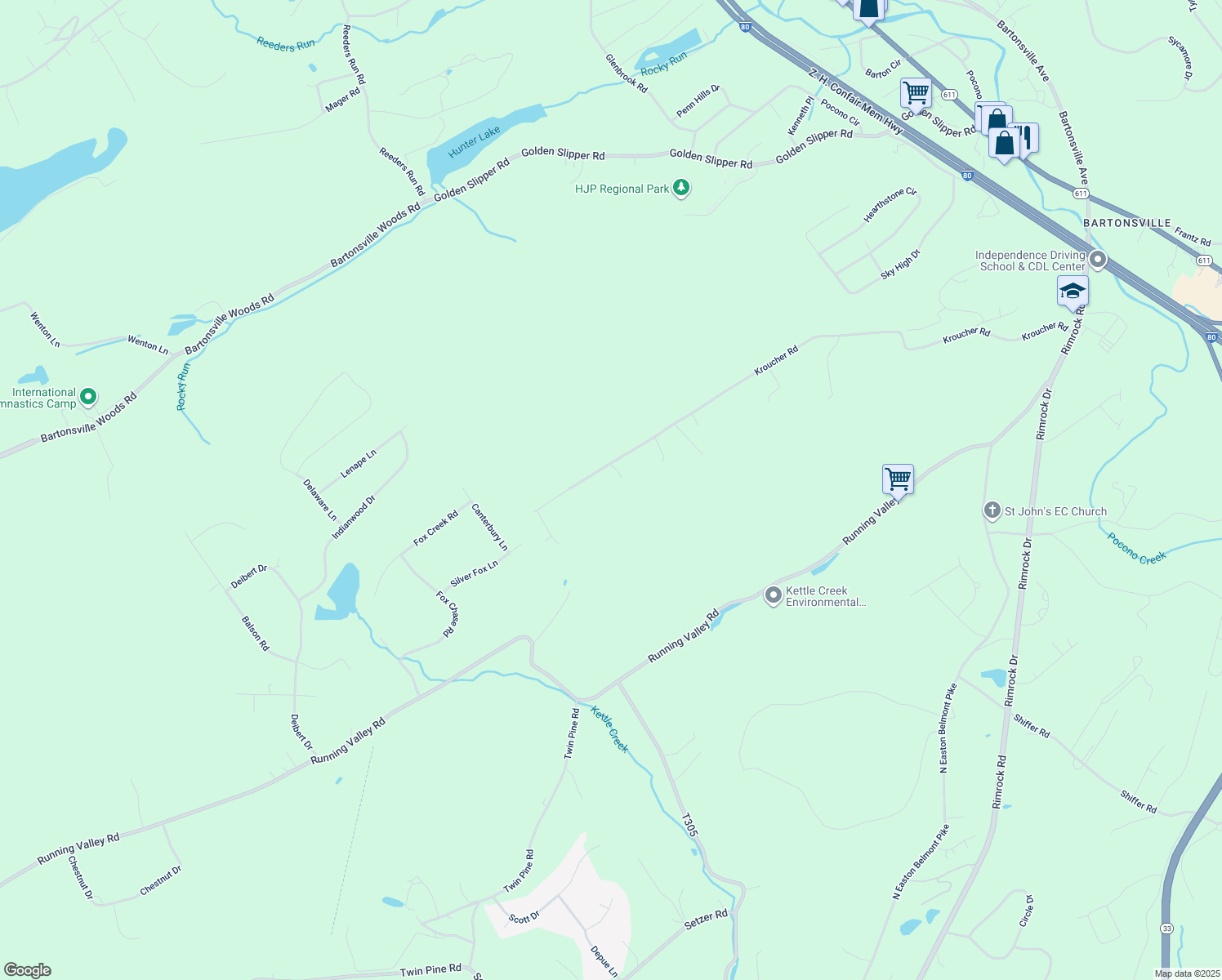 map of restaurants, bars, coffee shops, grocery stores, and more near in Monroe County