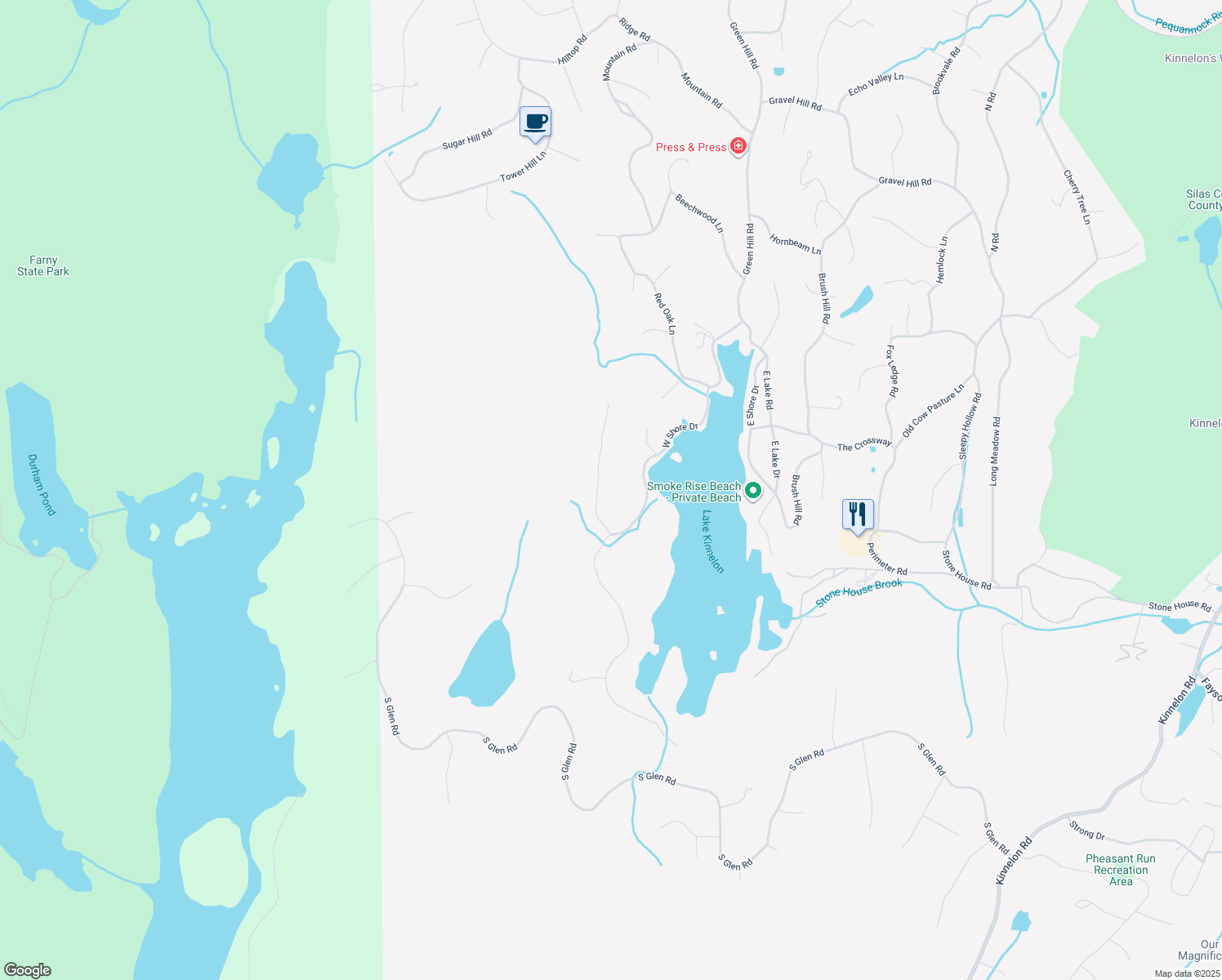 map of restaurants, bars, coffee shops, grocery stores, and more near 5 Joanna Way in Kinnelon