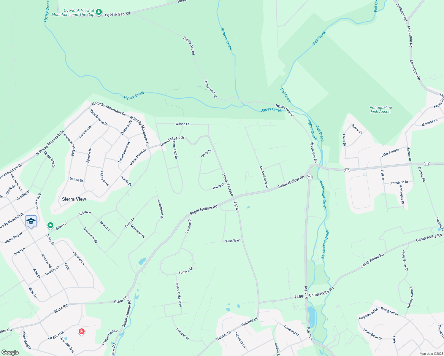 map of restaurants, bars, coffee shops, grocery stores, and more near 139 Hawk Terrace in Saylorsburg