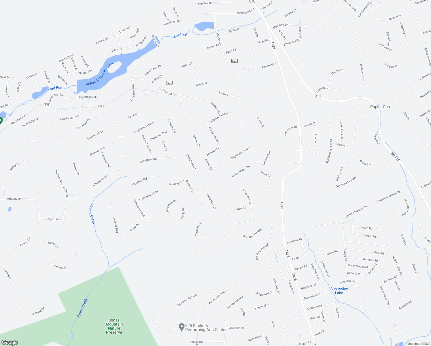 map of restaurants, bars, coffee shops, grocery stores, and more near 247 Scenic Drive in Albrightsville