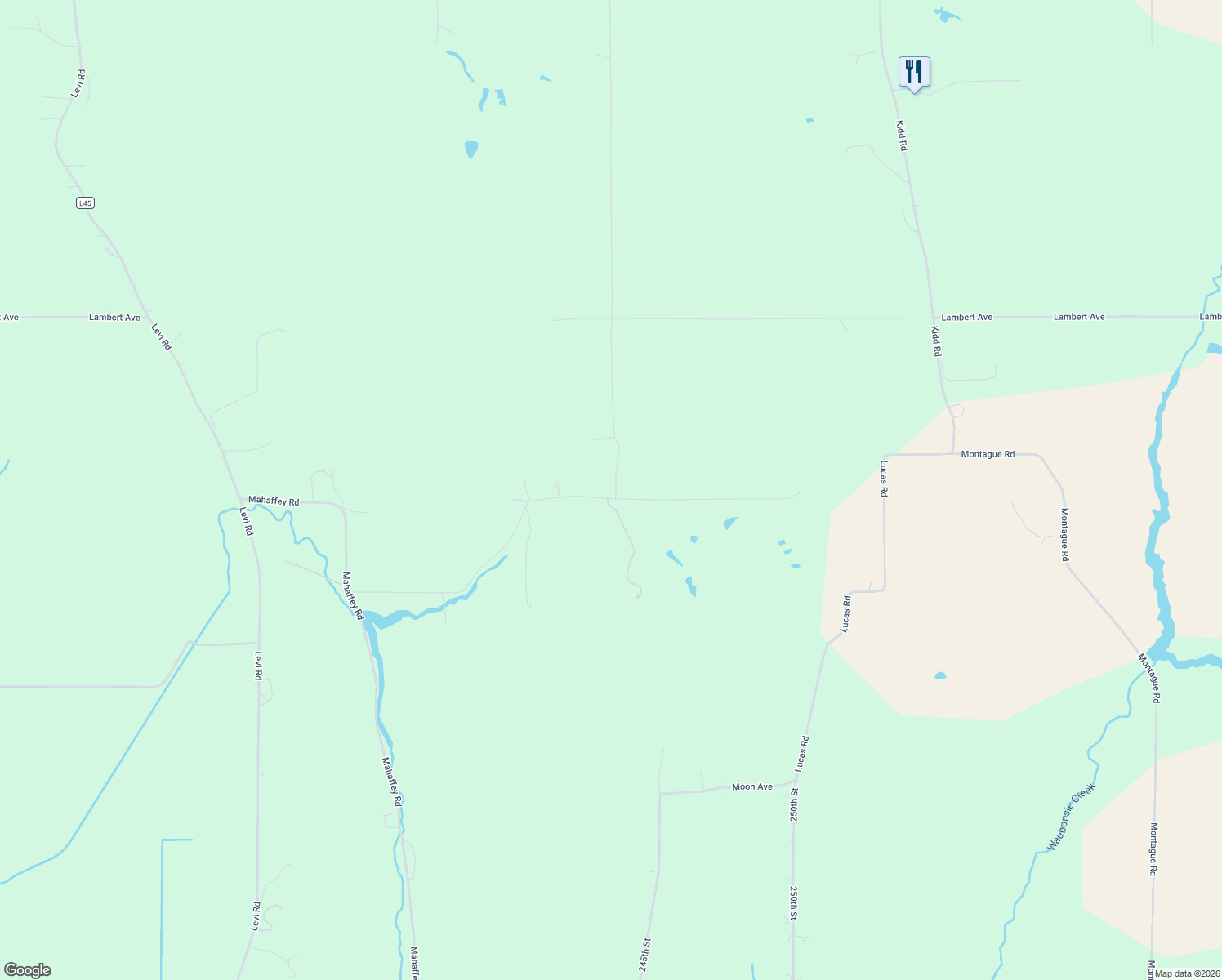 map of restaurants, bars, coffee shops, grocery stores, and more near 61472 245th Street in Glenwood