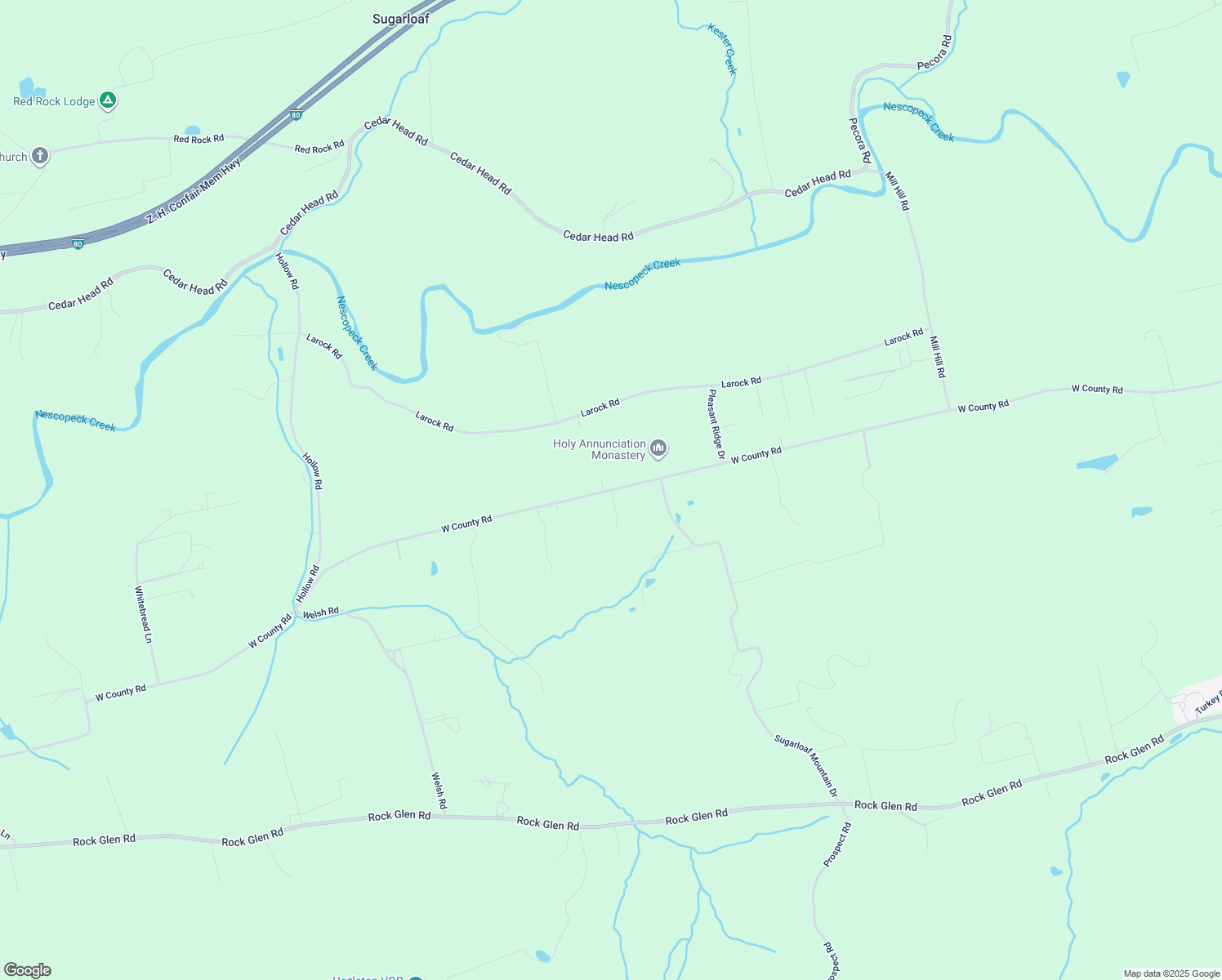 map of restaurants, bars, coffee shops, grocery stores, and more near West County Road in Sugarloaf