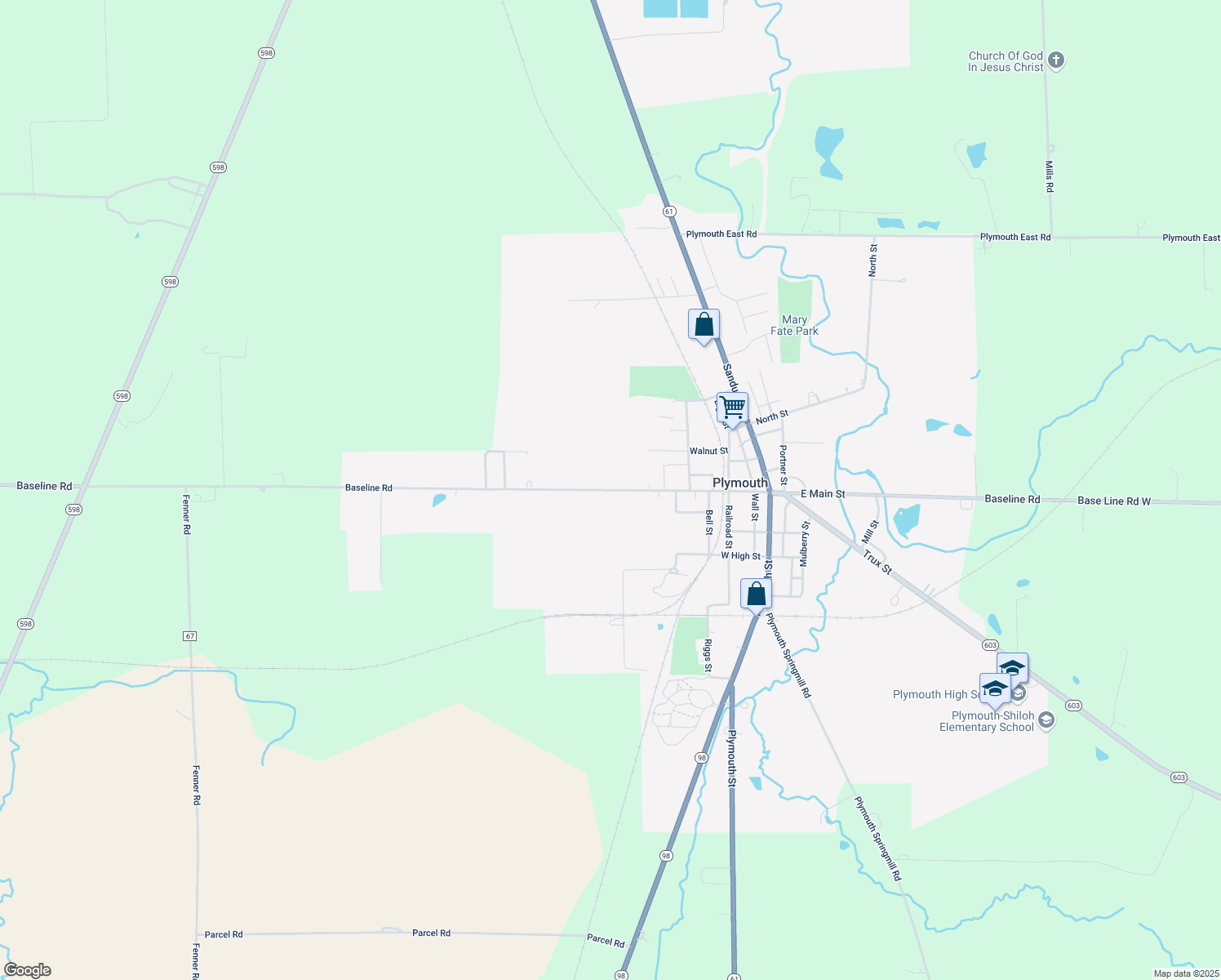 map of restaurants, bars, coffee shops, grocery stores, and more near 233 W Broadway St in Plymouth