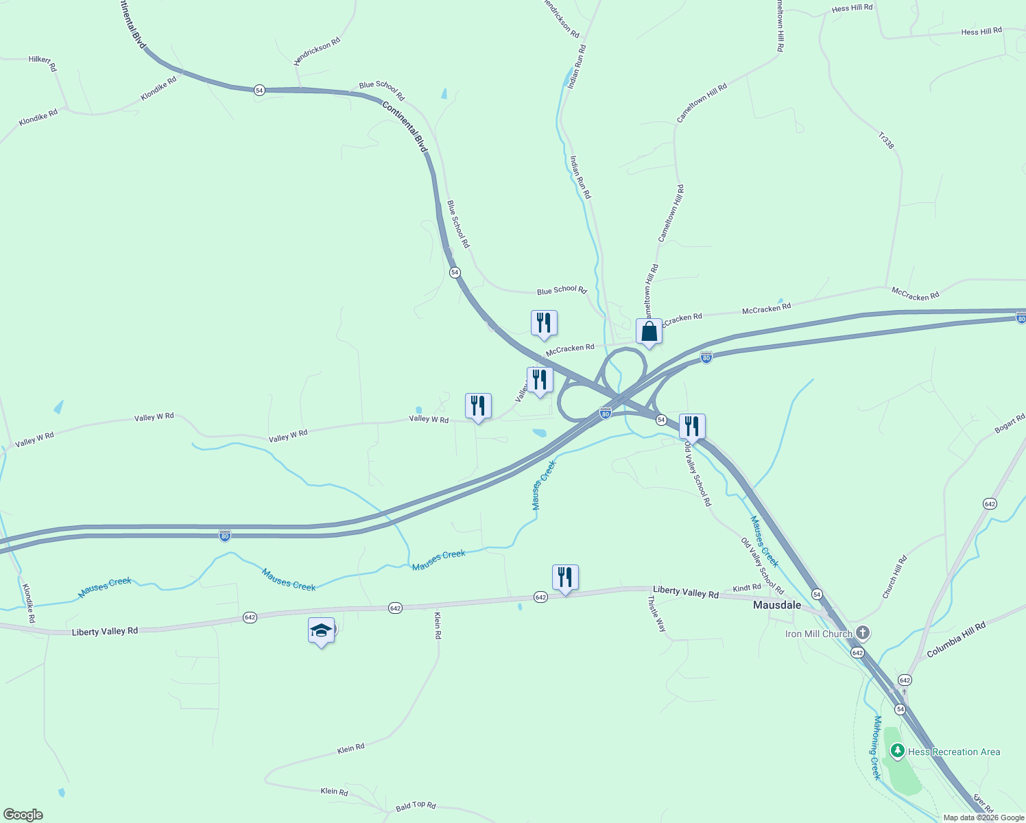 map of restaurants, bars, coffee shops, grocery stores, and more near 15 Valley West Road in Danville