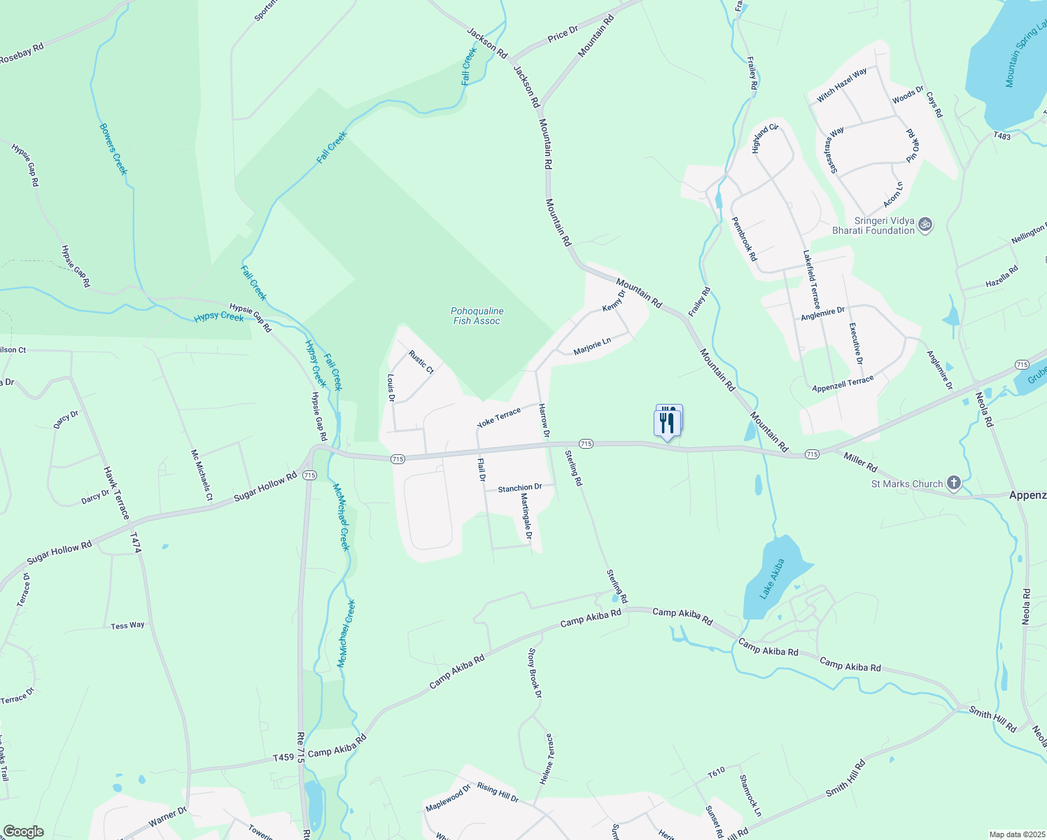 map of restaurants, bars, coffee shops, grocery stores, and more near 710 Yoke Terrace in Stroudsburg
