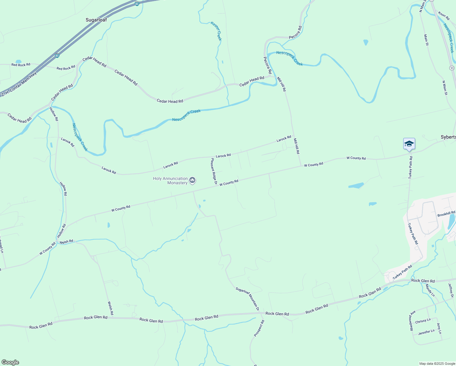 map of restaurants, bars, coffee shops, grocery stores, and more near 687 West County Road in Sugarloaf
