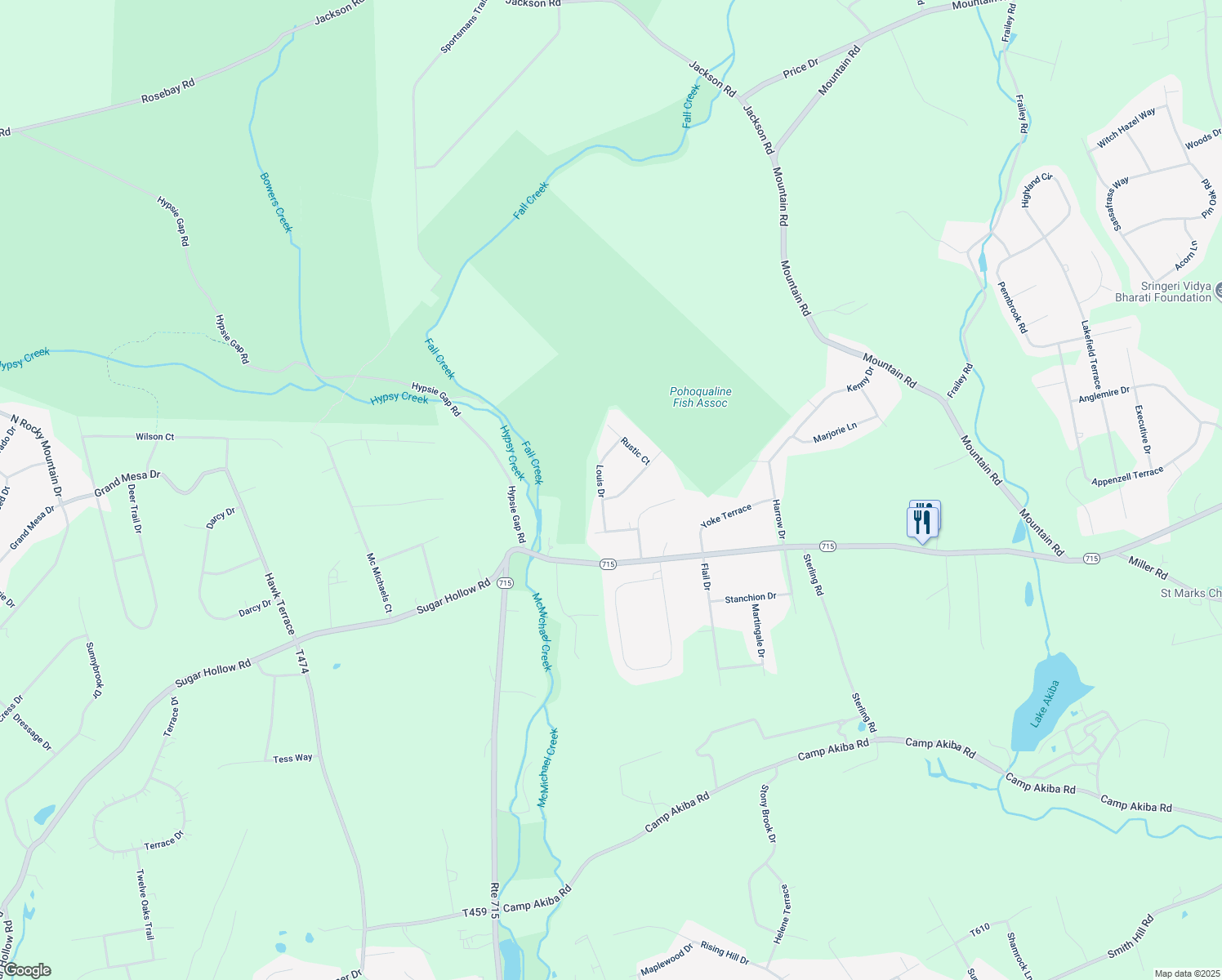 map of restaurants, bars, coffee shops, grocery stores, and more near 3007 Mountain Terrace in Stroudsburg