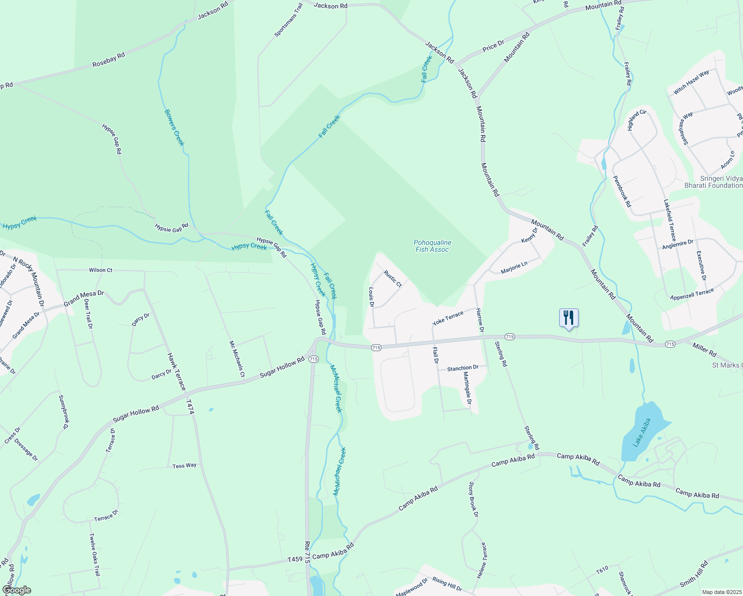 map of restaurants, bars, coffee shops, grocery stores, and more near Louis Drive in Monroe County