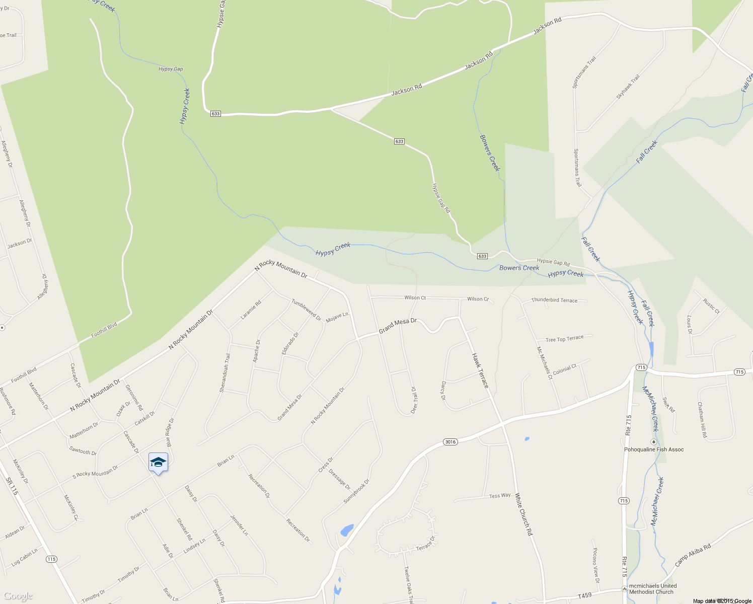 map of restaurants, bars, coffee shops, grocery stores, and more near 104 Wilson Court in Saylorsburg