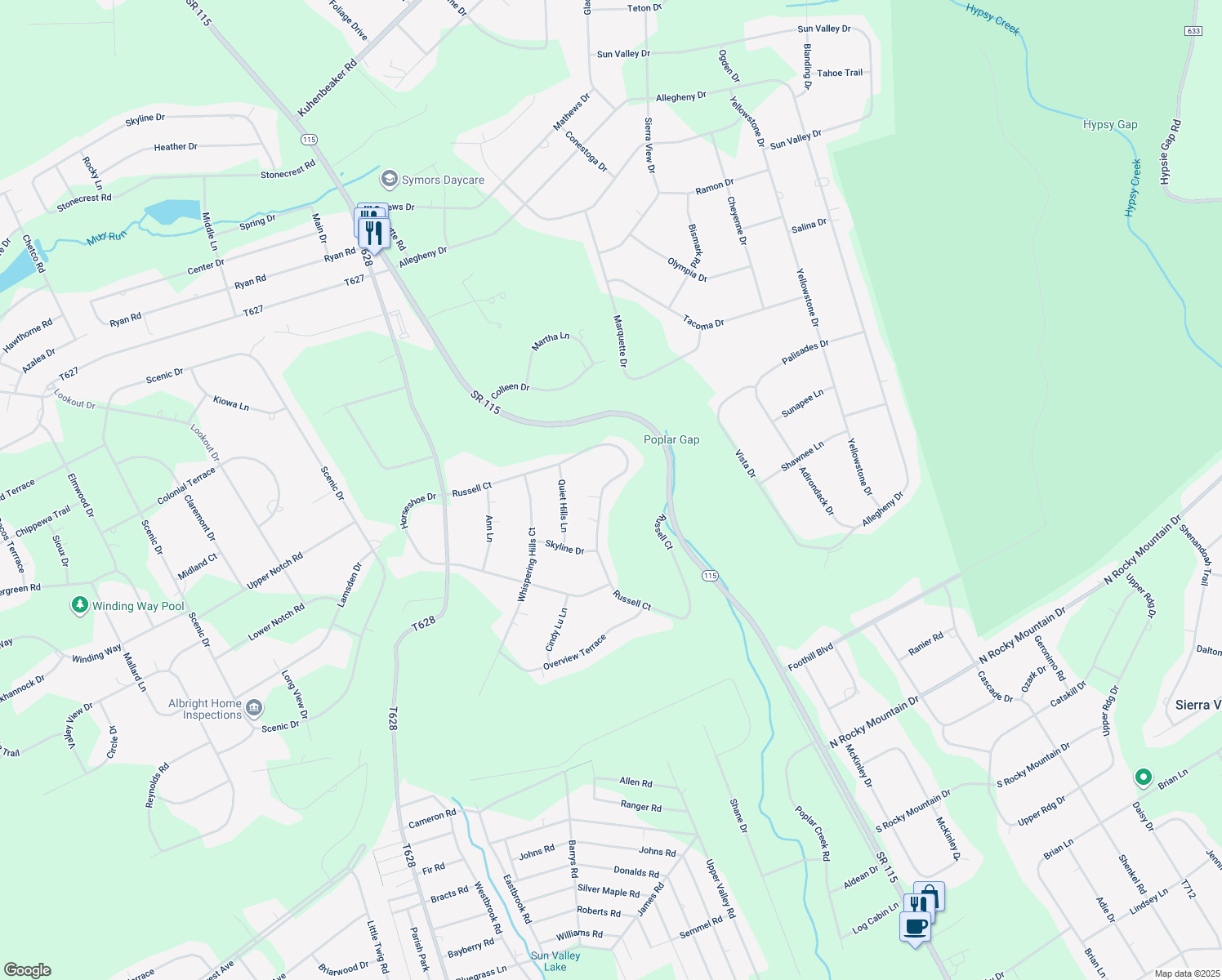 map of restaurants, bars, coffee shops, grocery stores, and more near 280 Russell Court in Effort