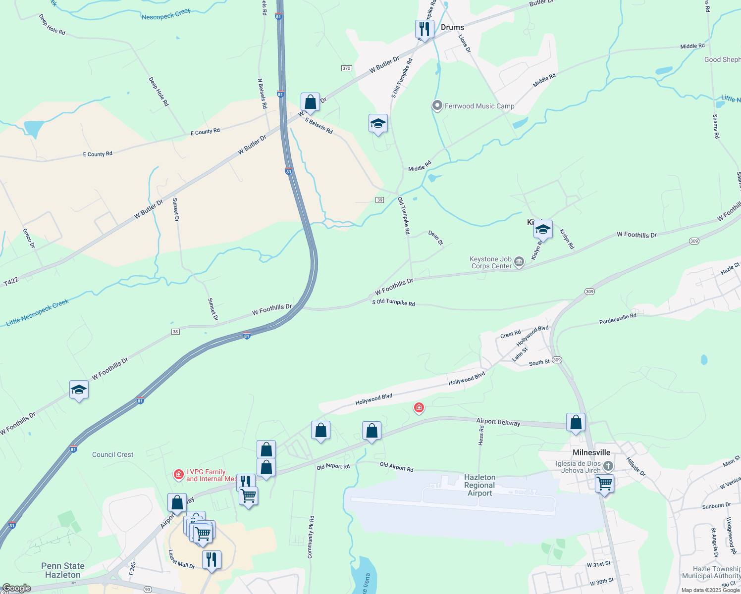 718 South Old Turnpike Road, Drums PA Walk Score