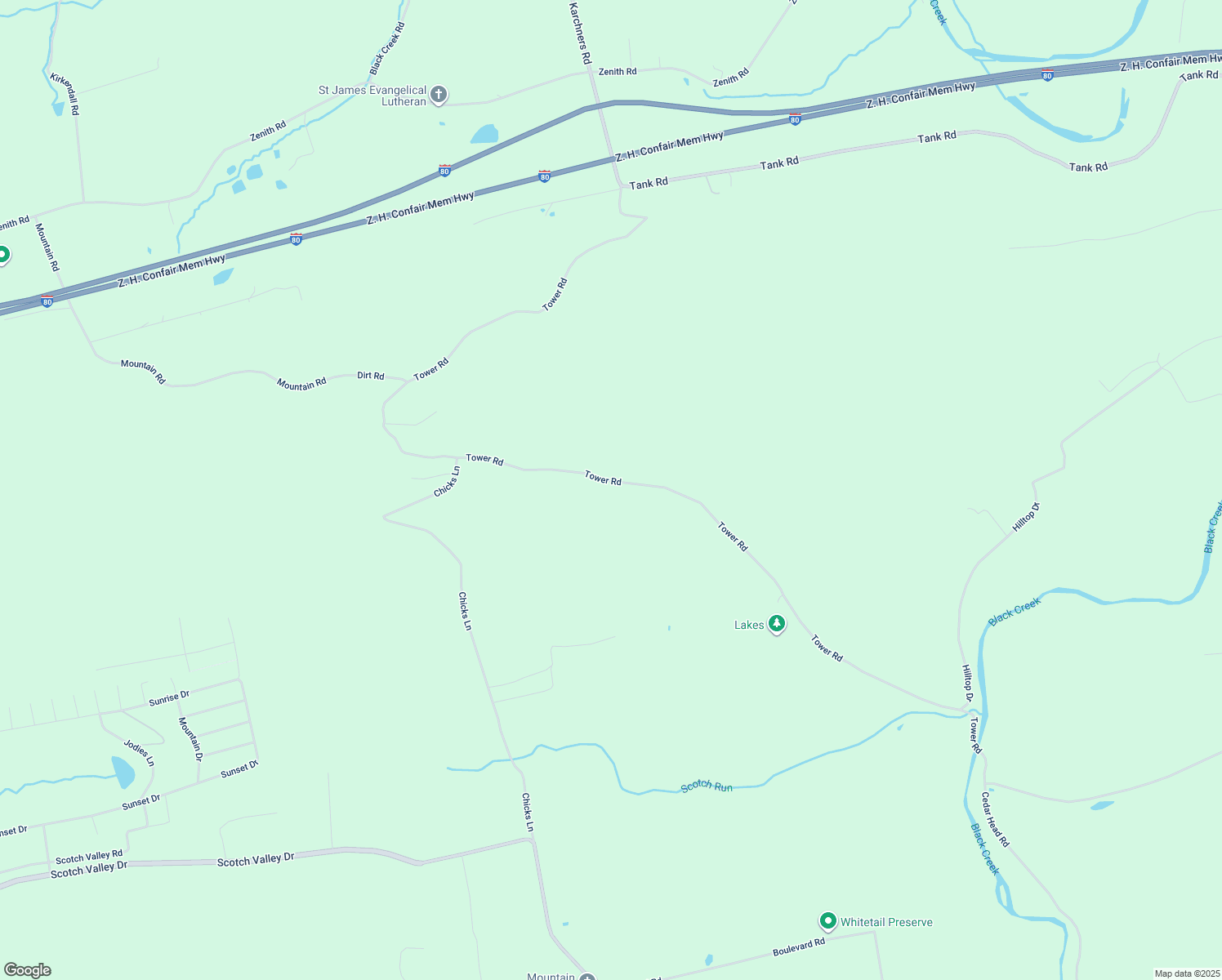 map of restaurants, bars, coffee shops, grocery stores, and more near 355 Tower Road in Sugarloaf