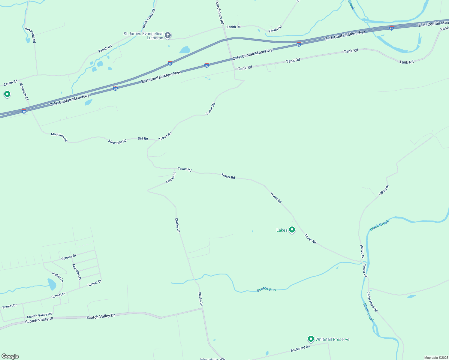 map of restaurants, bars, coffee shops, grocery stores, and more near 355 Tower Road in Sugarloaf