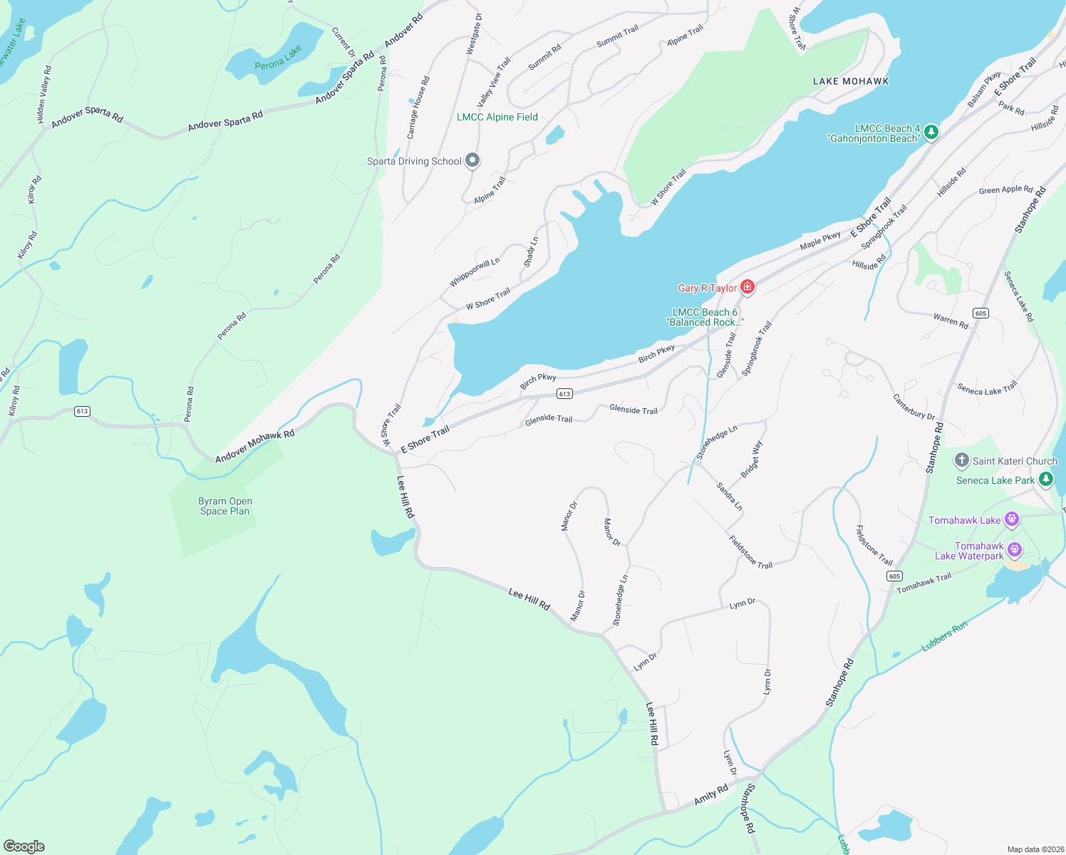map of restaurants, bars, coffee shops, grocery stores, and more near 155 Glenside Trail in Sparta