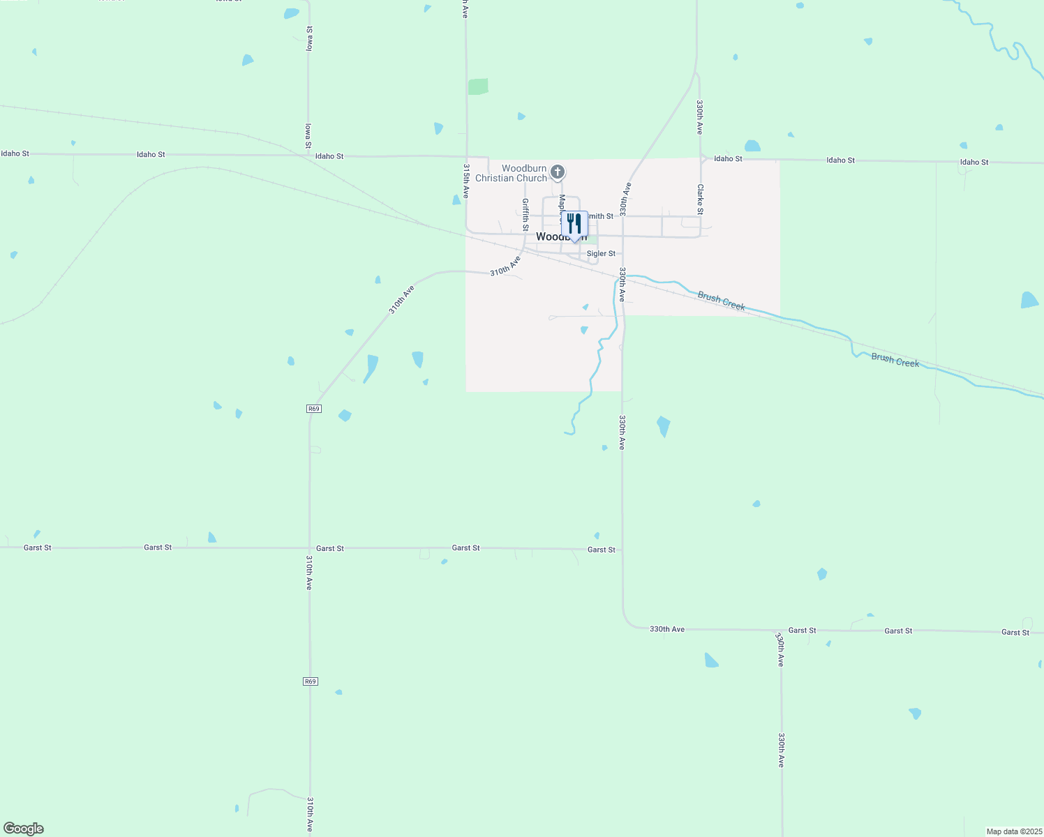 map of restaurants, bars, coffee shops, grocery stores, and more near in Woodburn