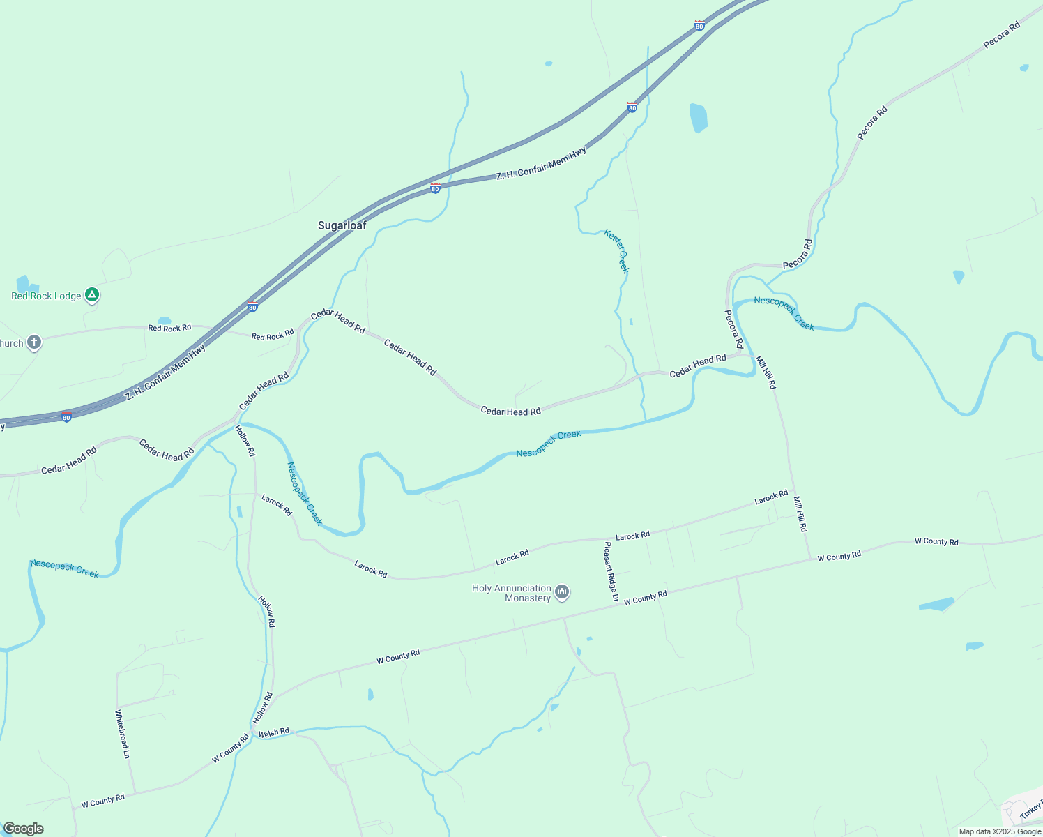 map of restaurants, bars, coffee shops, grocery stores, and more near 146 Cedar Head Road in Sugarloaf