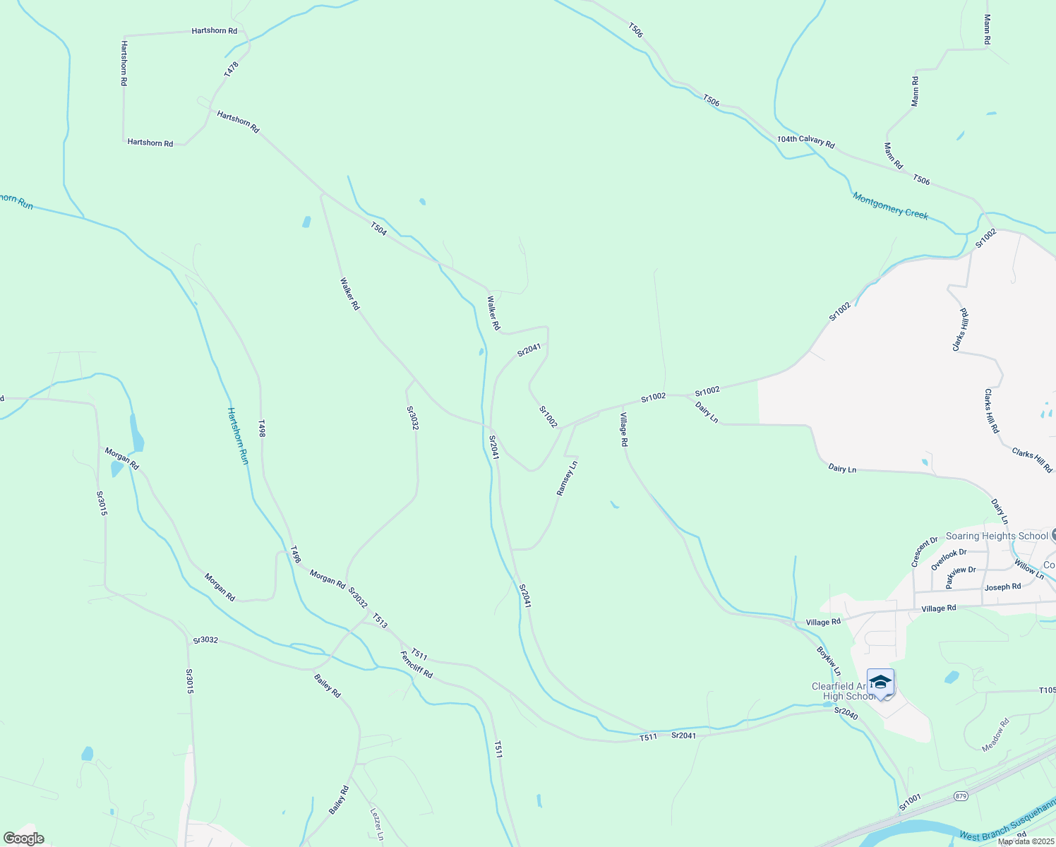map of restaurants, bars, coffee shops, grocery stores, and more near Carrs Hill in Clearfield County