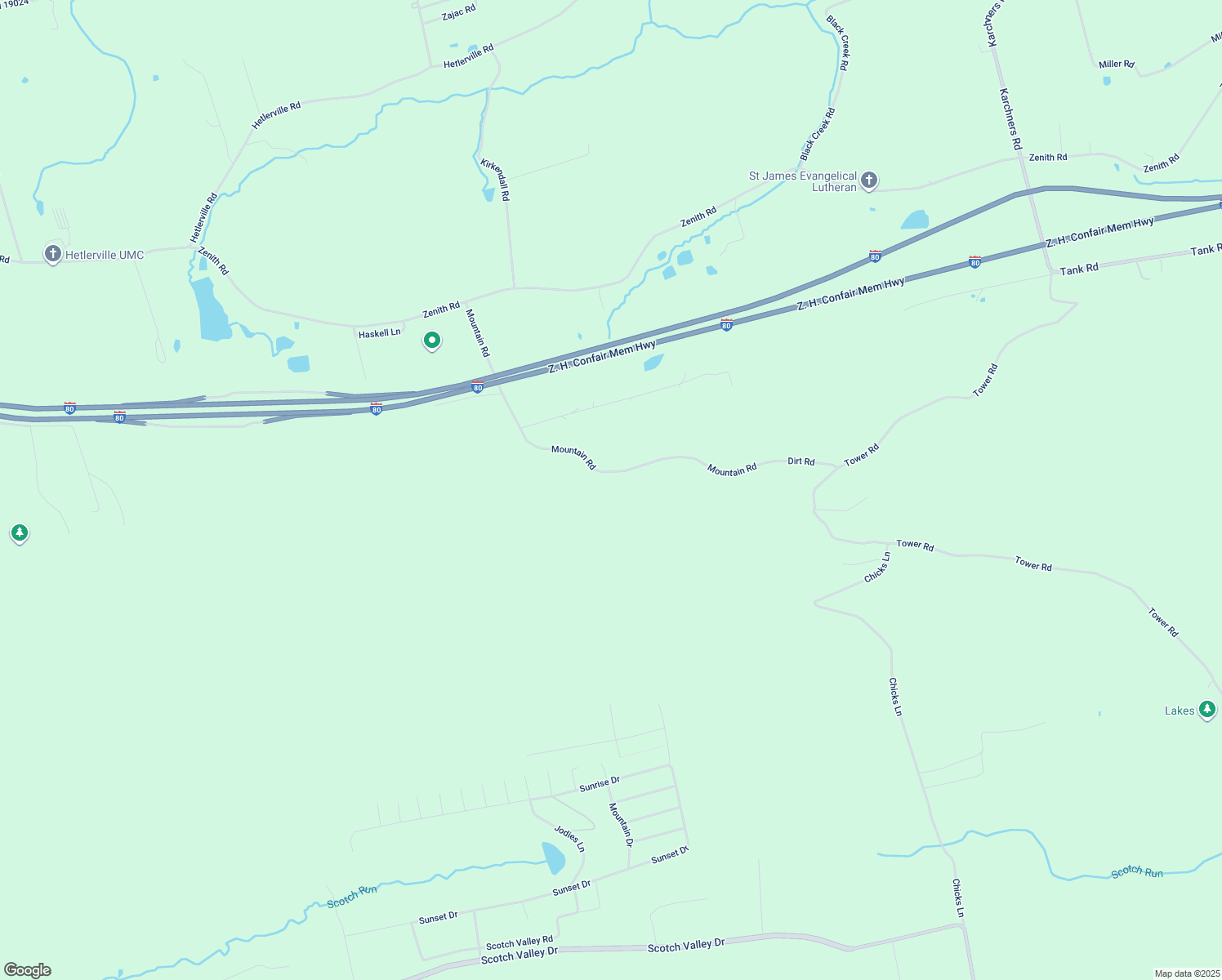 map of restaurants, bars, coffee shops, grocery stores, and more near 272 Mountain Road in Nescopeck