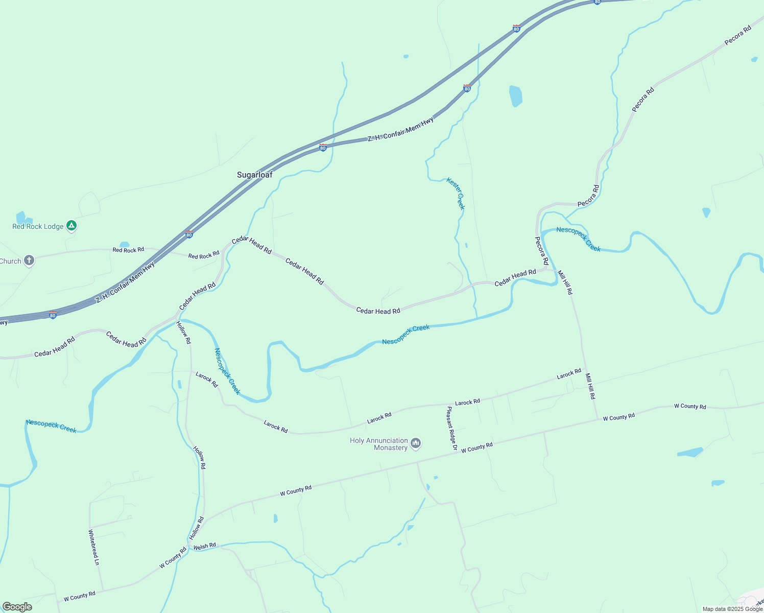 map of restaurants, bars, coffee shops, grocery stores, and more near Farm Road in Luzerne County