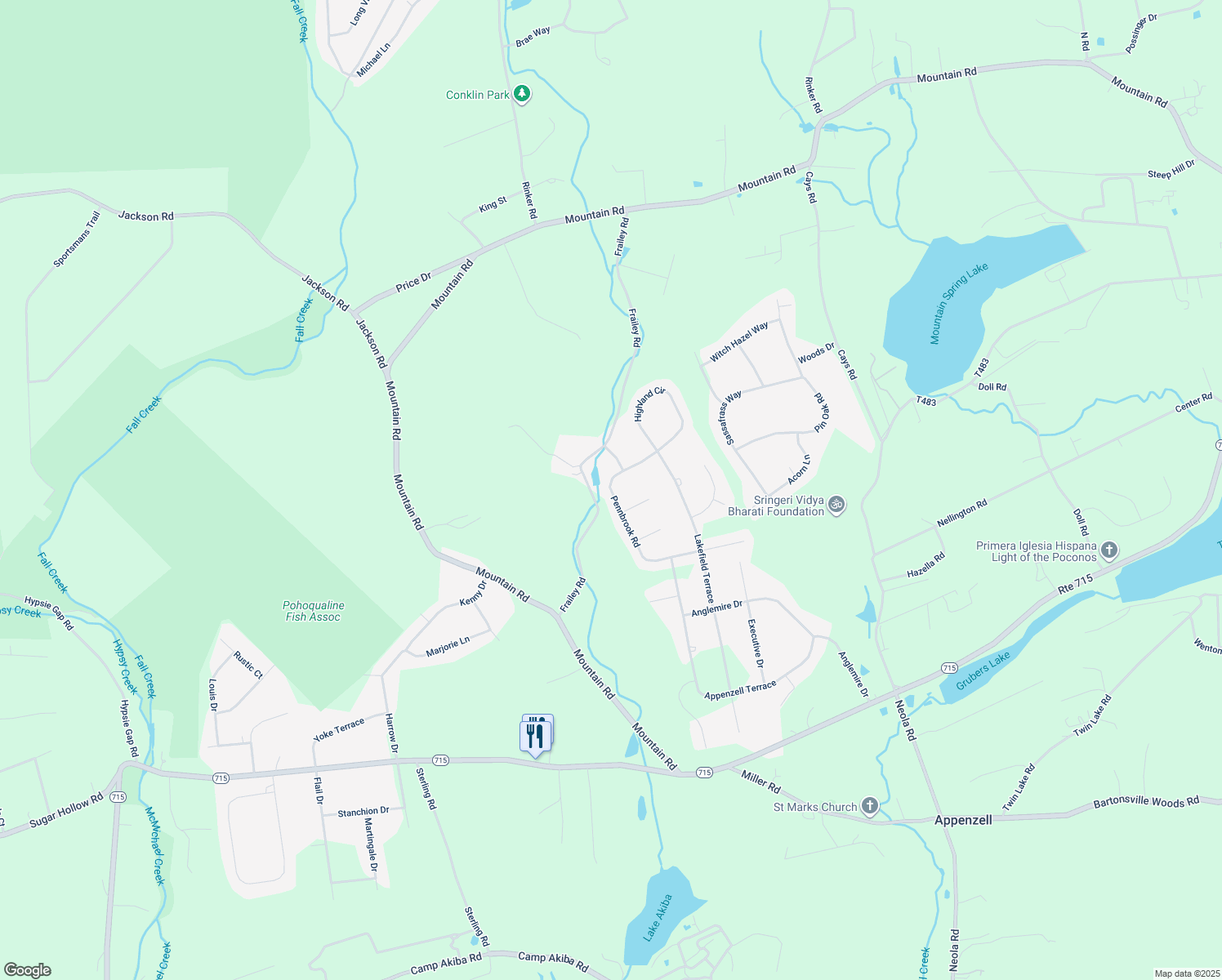 map of restaurants, bars, coffee shops, grocery stores, and more near 305 Pennbrook Road in Stroudsburg