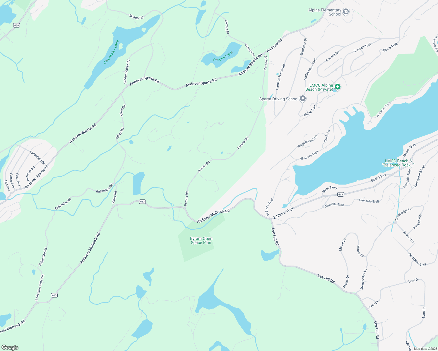 map of restaurants, bars, coffee shops, grocery stores, and more near 16 Perona Road in Byram Township