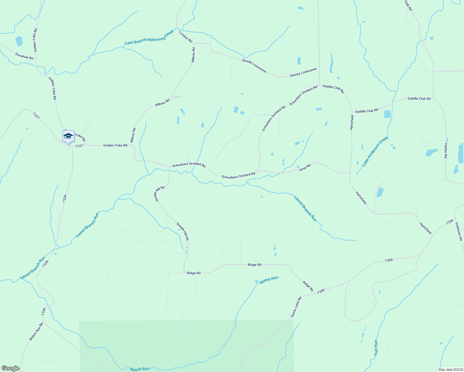 map of restaurants, bars, coffee shops, grocery stores, and more near 470 Schuckers Orchard Road in Luthersburg