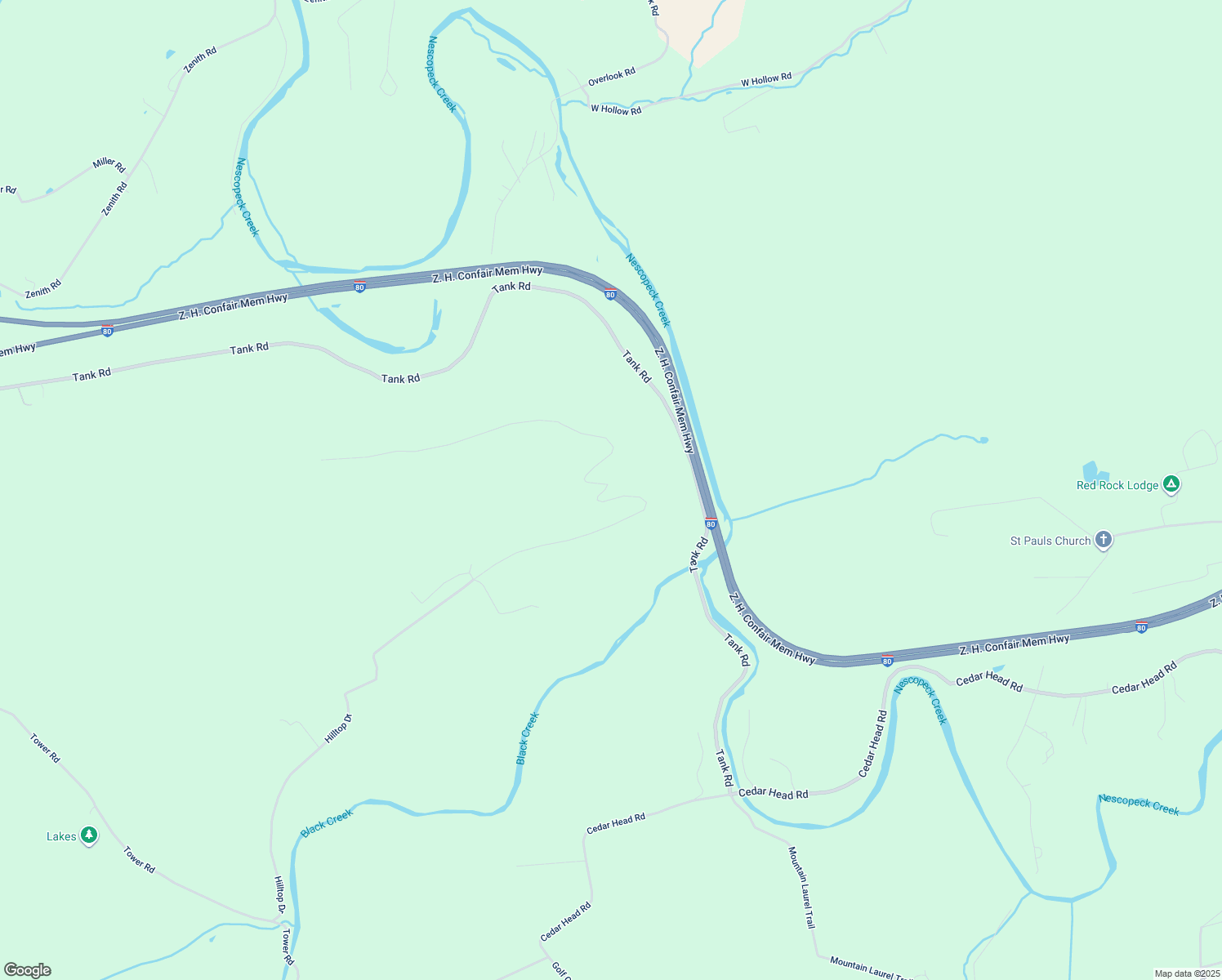 map of restaurants, bars, coffee shops, grocery stores, and more near Hilltop Drive in Sugarloaf