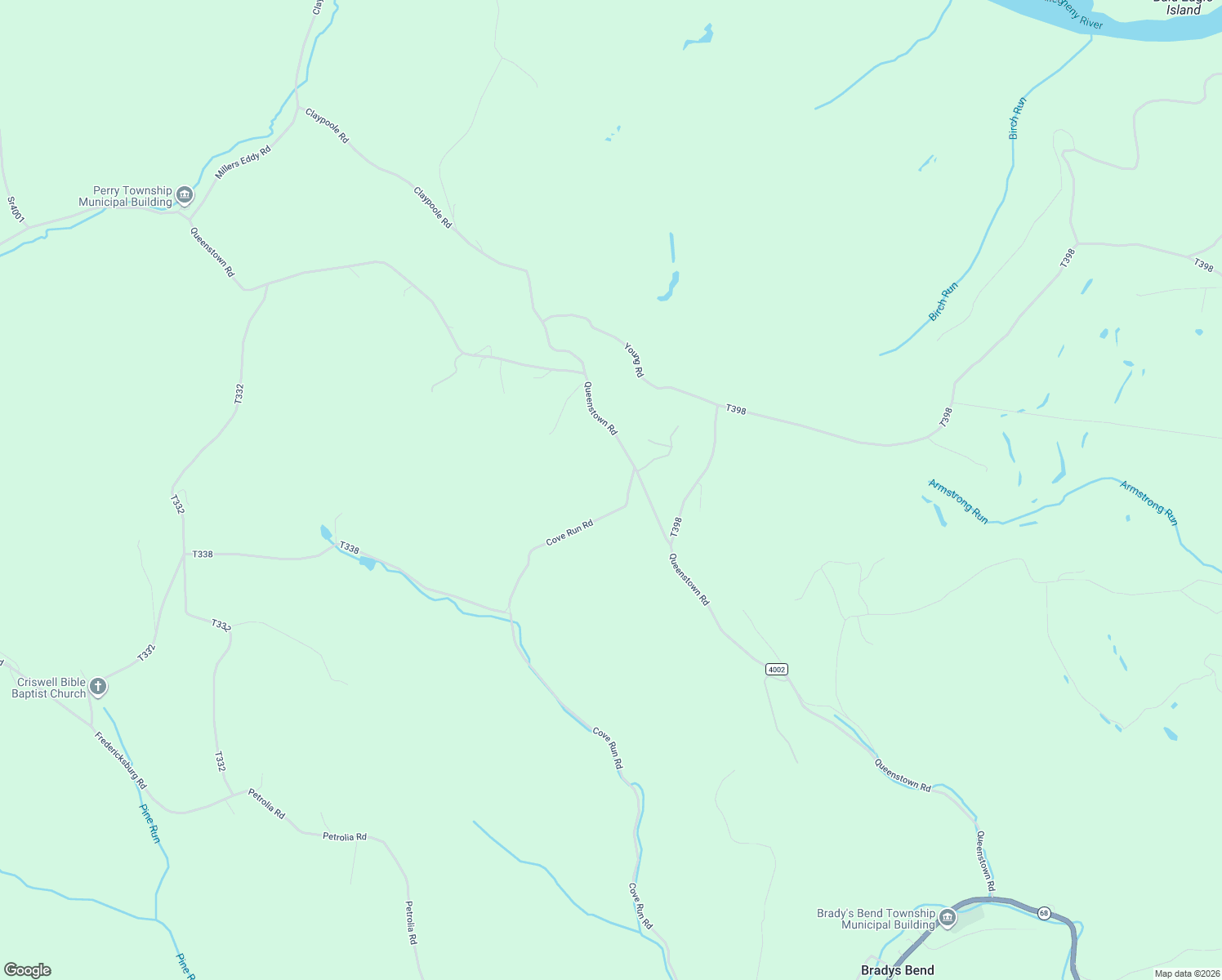map of restaurants, bars, coffee shops, grocery stores, and more near 589 Cove Run Road in Karns City