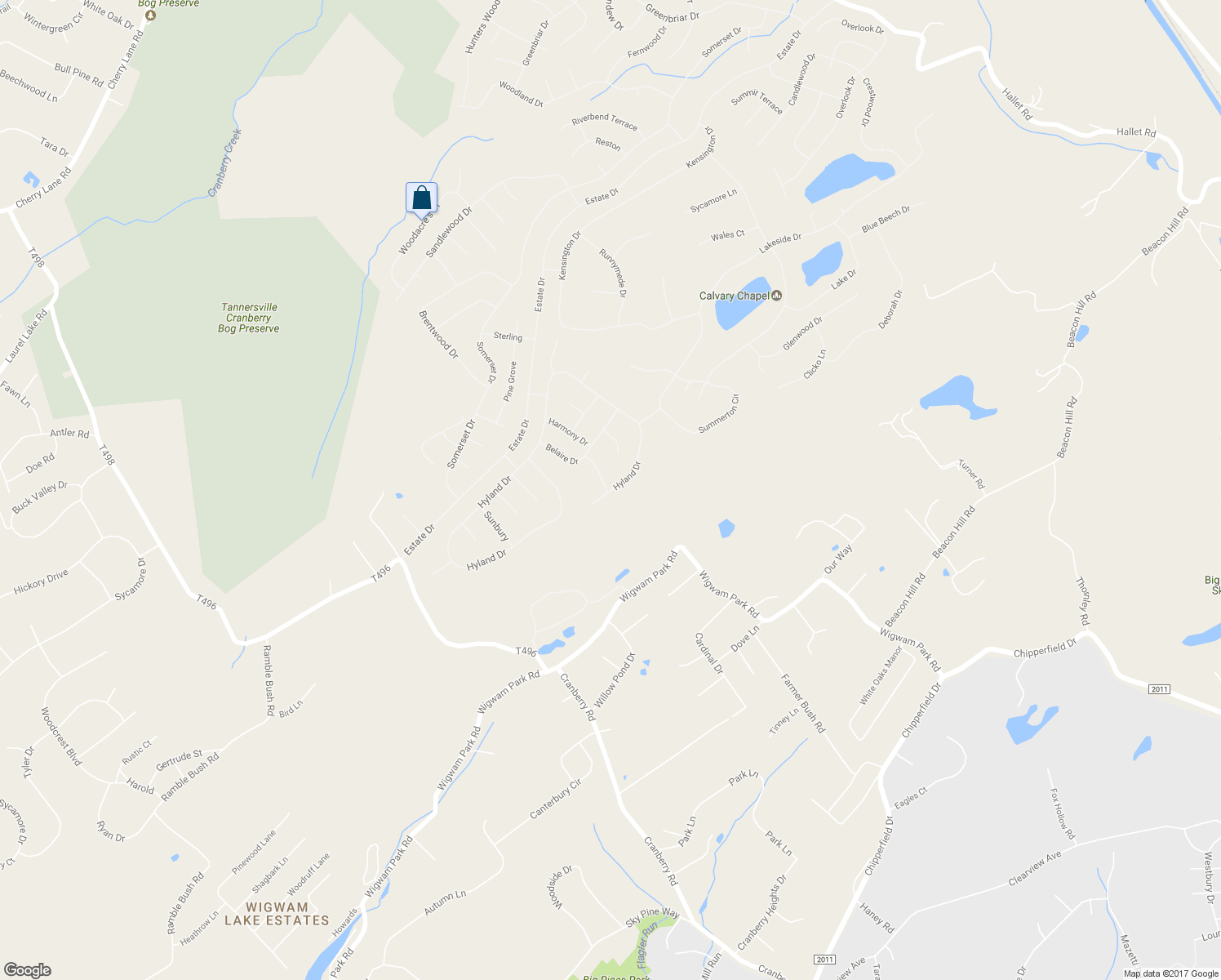 map of restaurants, bars, coffee shops, grocery stores, and more near 291 Hyland Drive in East Stroudsburg