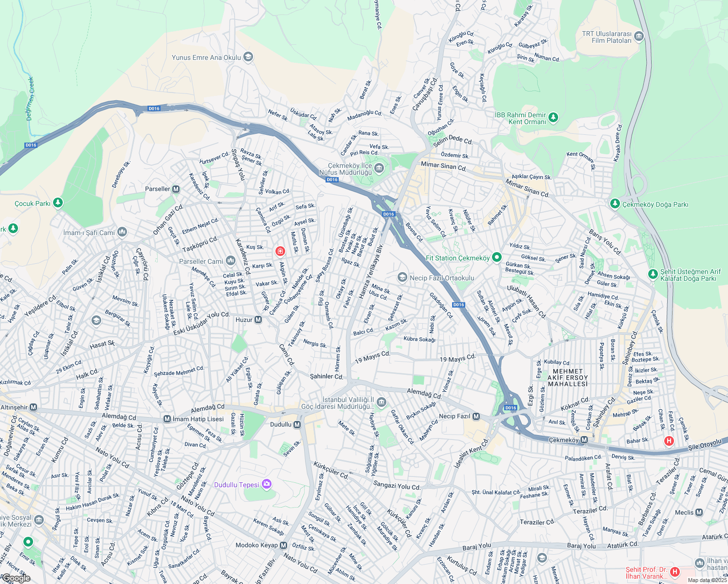 map of restaurants, bars, coffee shops, grocery stores, and more near Hamza Yerlikaya Bulvarı in Ümraniye