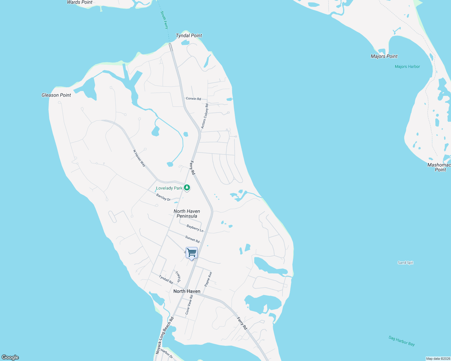 map of restaurants, bars, coffee shops, grocery stores, and more near 24 Manor Road in Sag Harbor