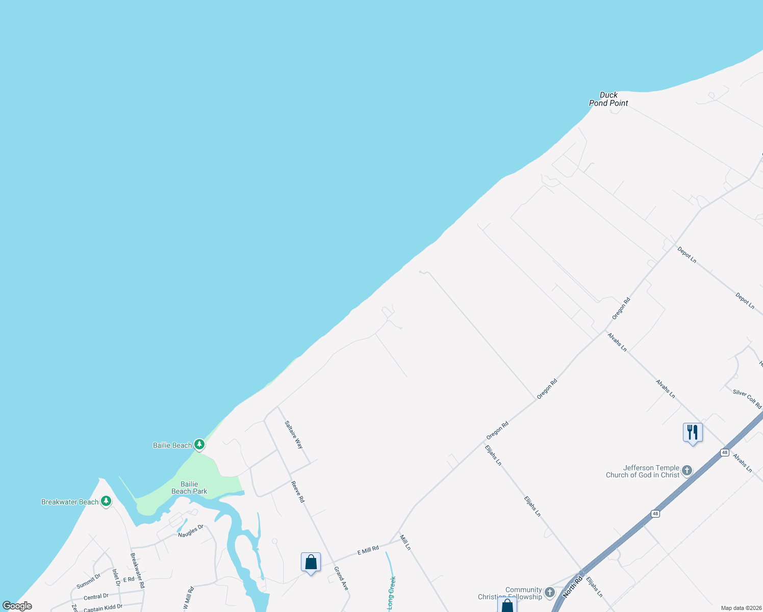 map of restaurants, bars, coffee shops, grocery stores, and more near 3925 Soundview Avenue in Peconic