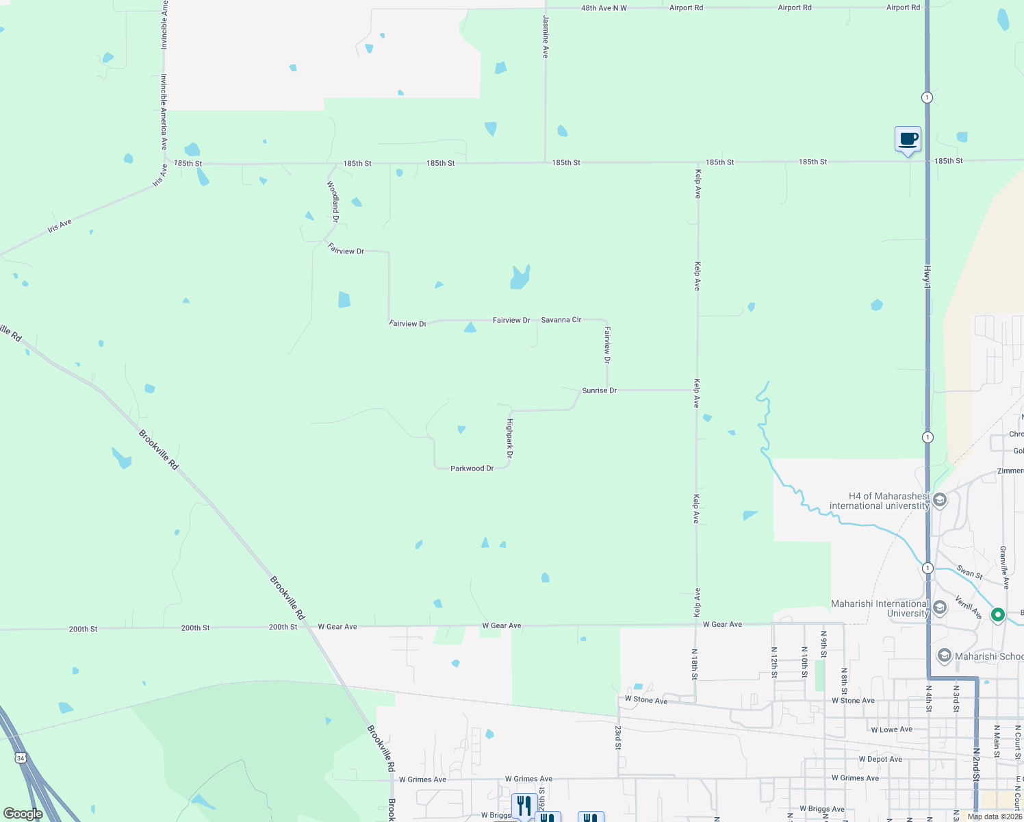 map of restaurants, bars, coffee shops, grocery stores, and more near 1999 Sunrise Dr in Fairfield