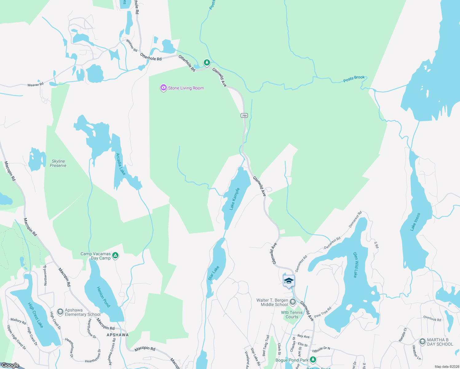 map of restaurants, bars, coffee shops, grocery stores, and more near 9 West Shore Road in Bloomingdale