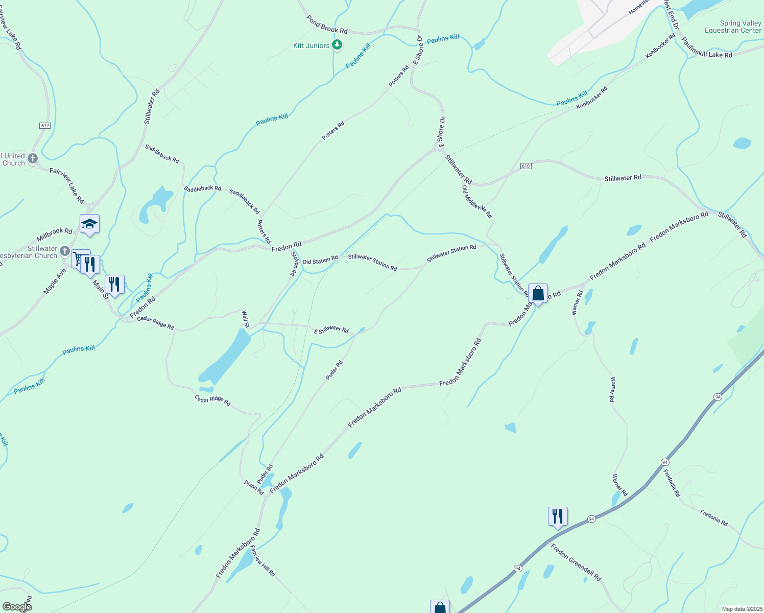 map of restaurants, bars, coffee shops, grocery stores, and more near 52 Puder Road in Newton