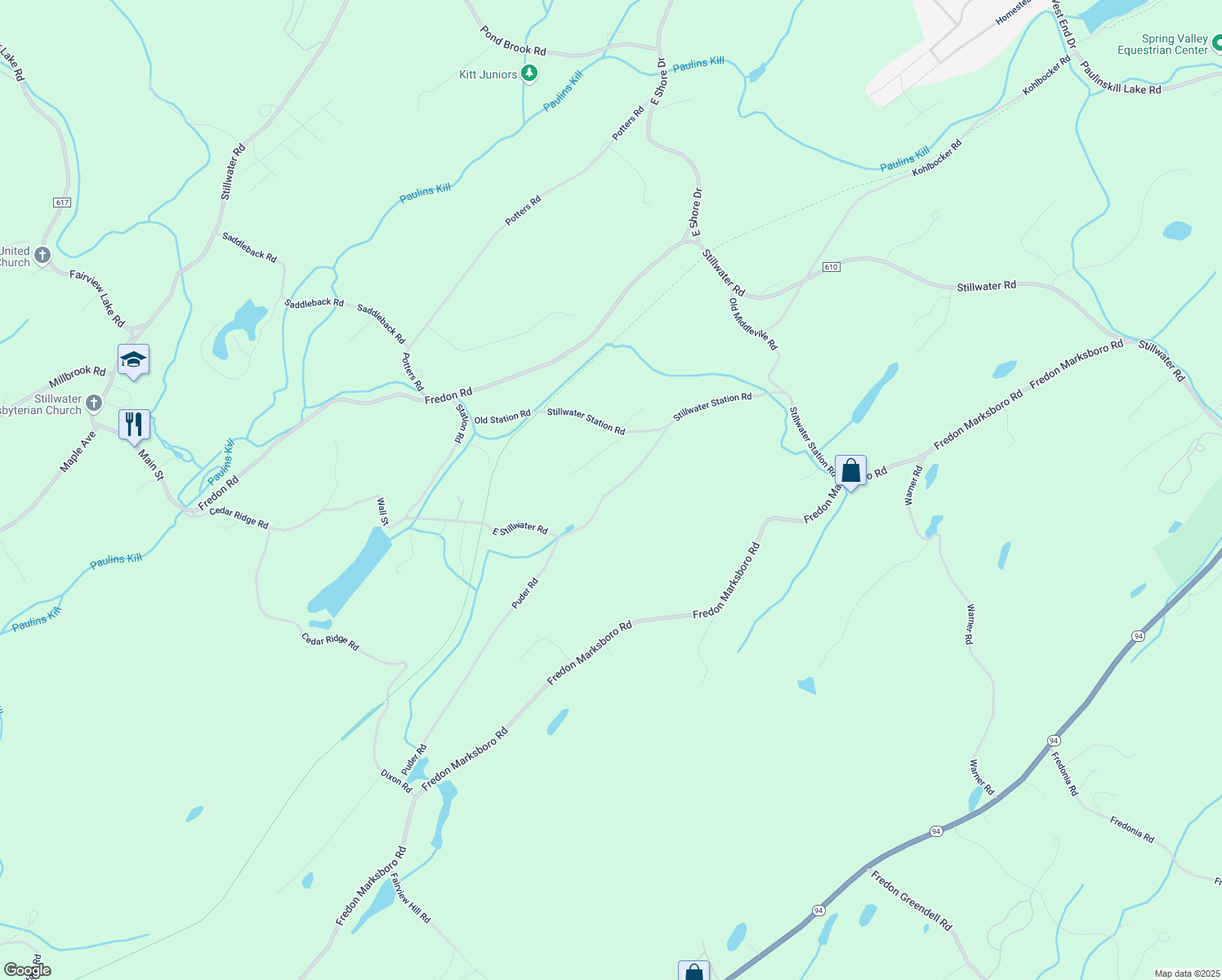map of restaurants, bars, coffee shops, grocery stores, and more near 52 Puder Road in Newton