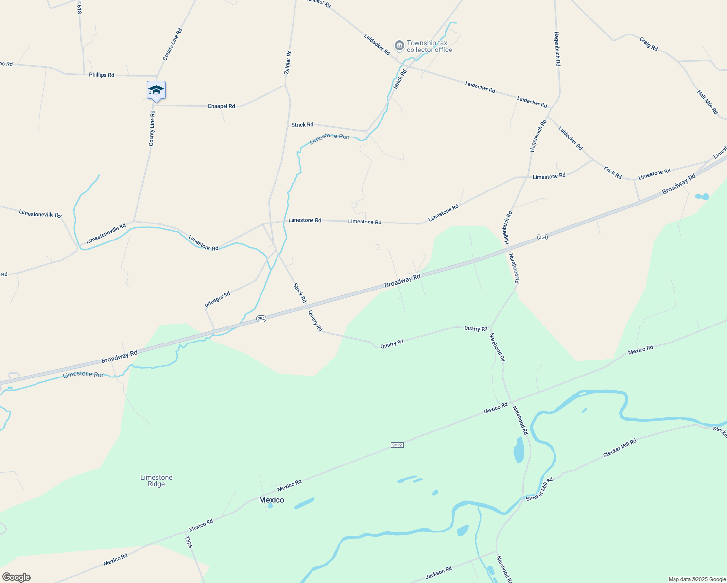 map of restaurants, bars, coffee shops, grocery stores, and more near Broadway in Milton