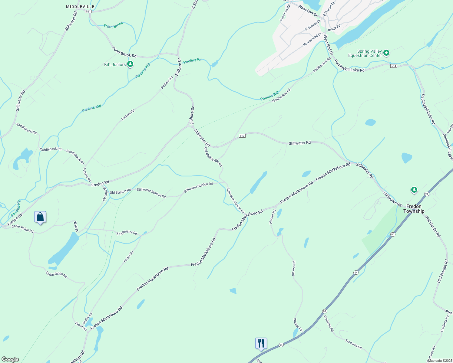 map of restaurants, bars, coffee shops, grocery stores, and more near 101 Stillwater Station Road in Newton