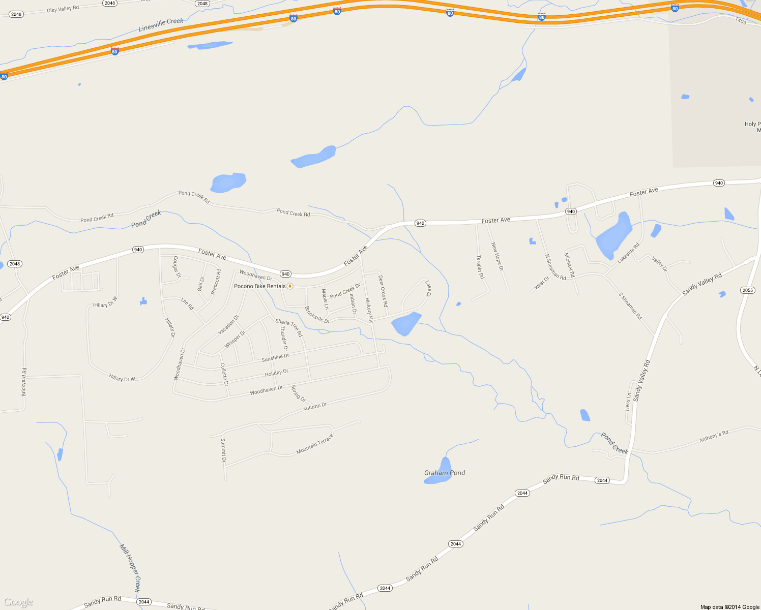 map of restaurants, bars, coffee shops, grocery stores, and more near 30 Deer Cross Road in White Haven
