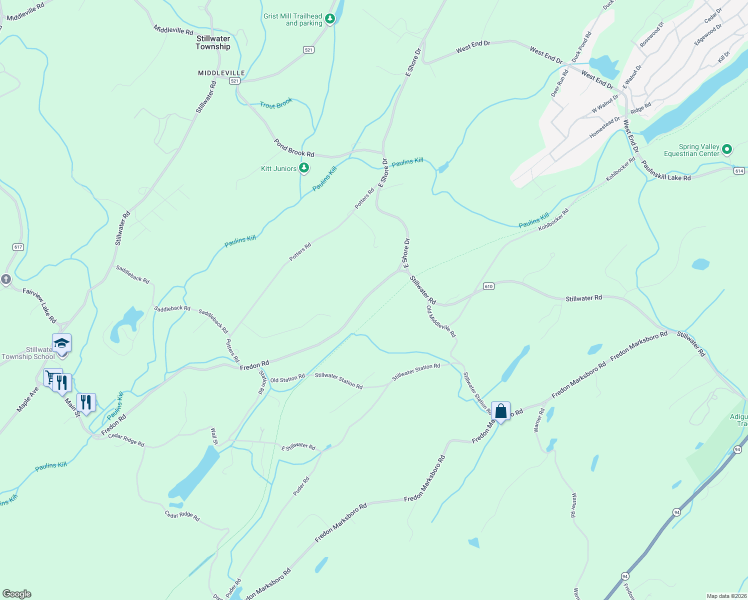 map of restaurants, bars, coffee shops, grocery stores, and more near 956 Main Fredon Road in Newton