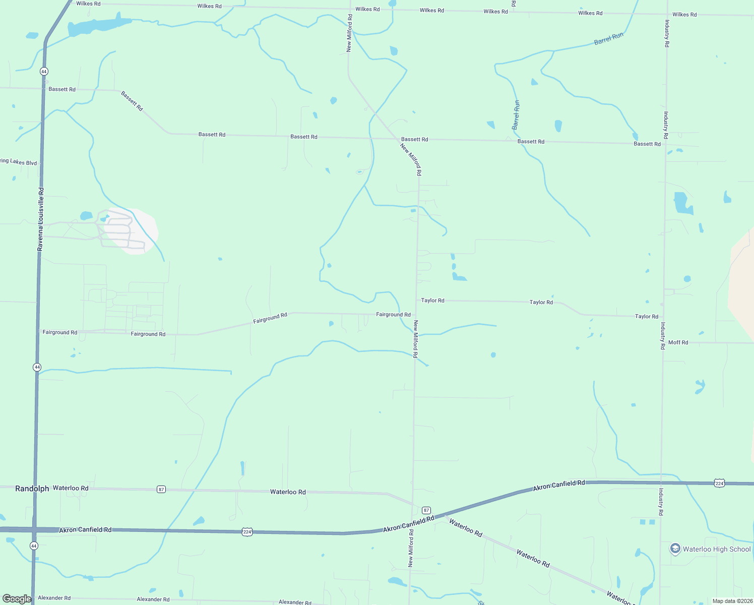 map of restaurants, bars, coffee shops, grocery stores, and more near 4819 Fairground Road in Atwater