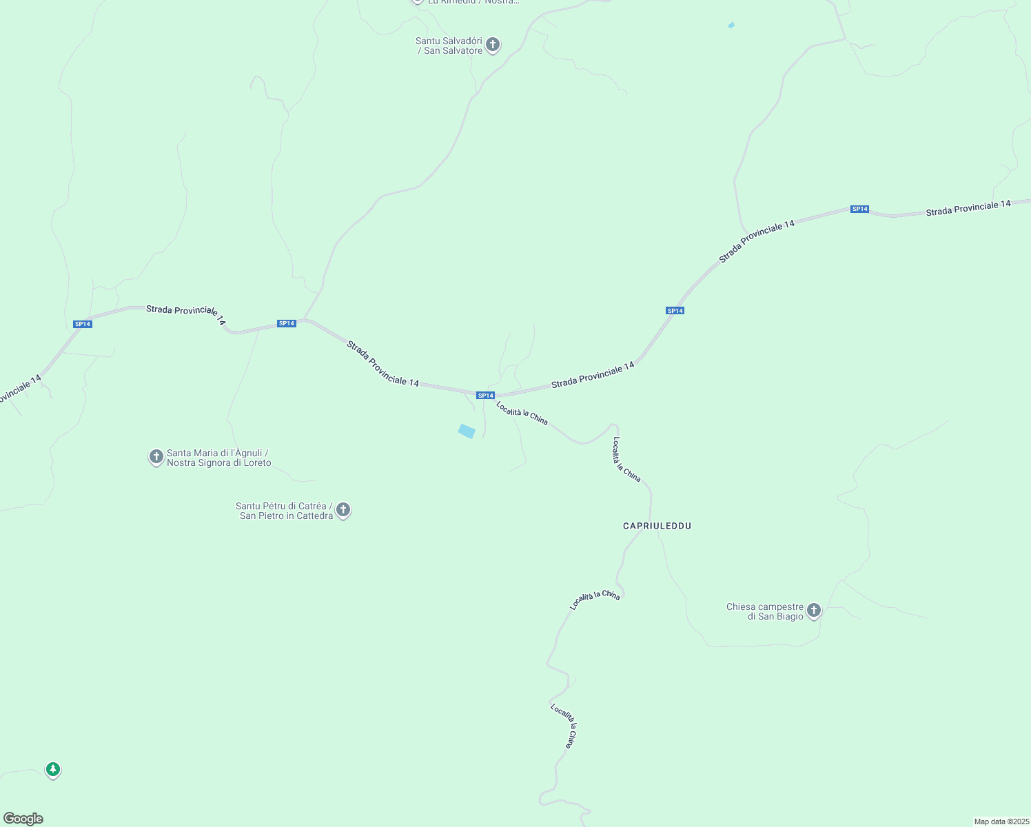 map of restaurants, bars, coffee shops, grocery stores, and more near 83 Località Ziachena in Provincia di Sassari