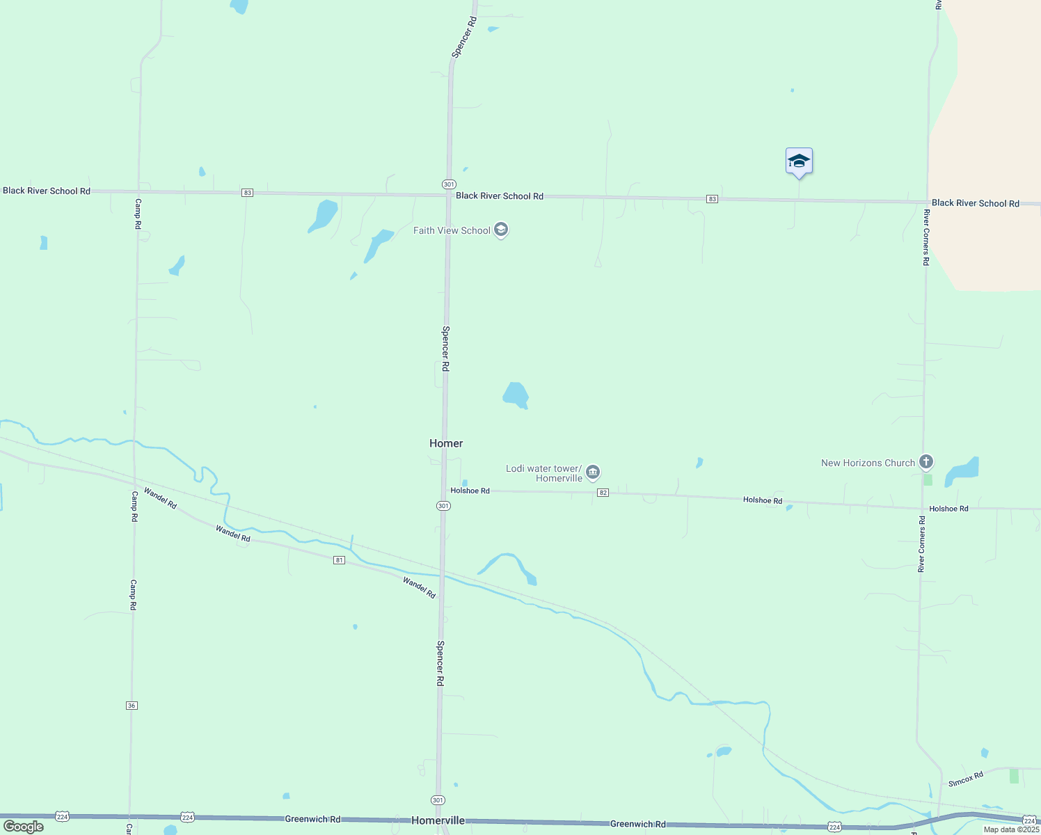 map of restaurants, bars, coffee shops, grocery stores, and more near 8421 Spencer Road in Homerville
