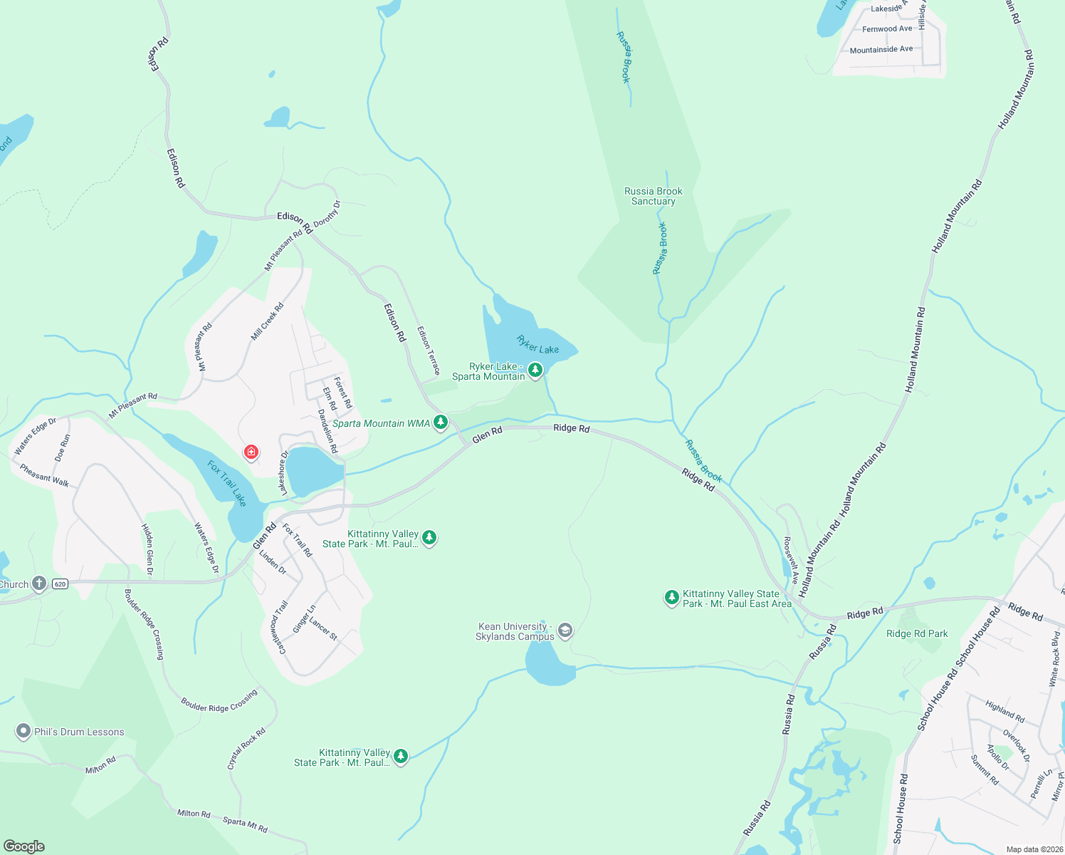 map of restaurants, bars, coffee shops, grocery stores, and more near 860 Glen Rd in Sparta