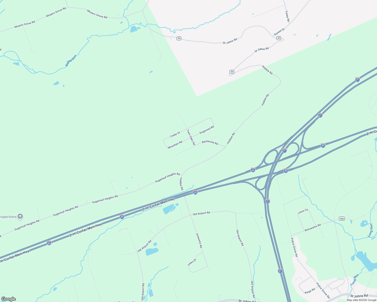 map of restaurants, bars, coffee shops, grocery stores, and more near 86 Bentwood Road in Drums