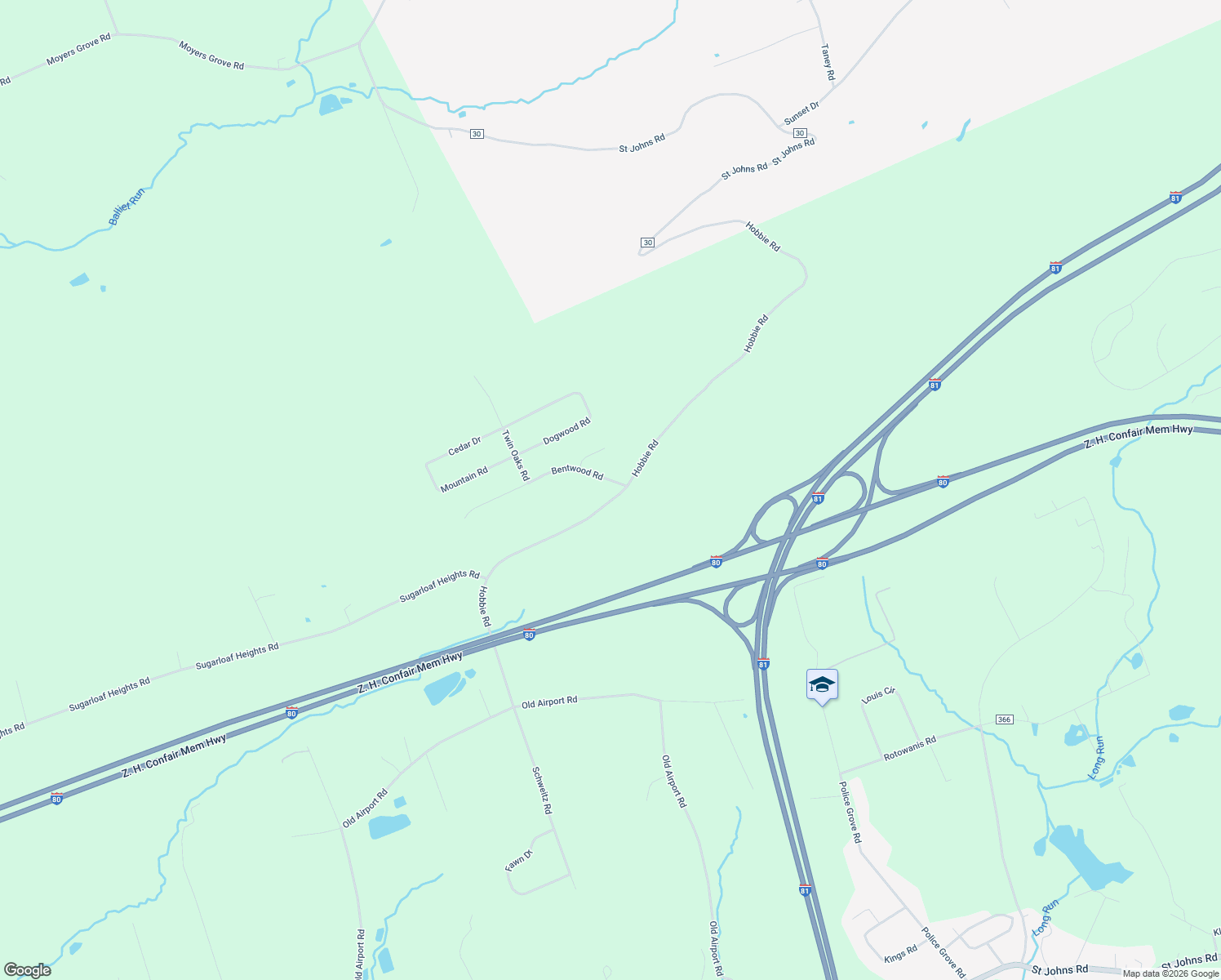 map of restaurants, bars, coffee shops, grocery stores, and more near 9 Bentwood Road in Drums